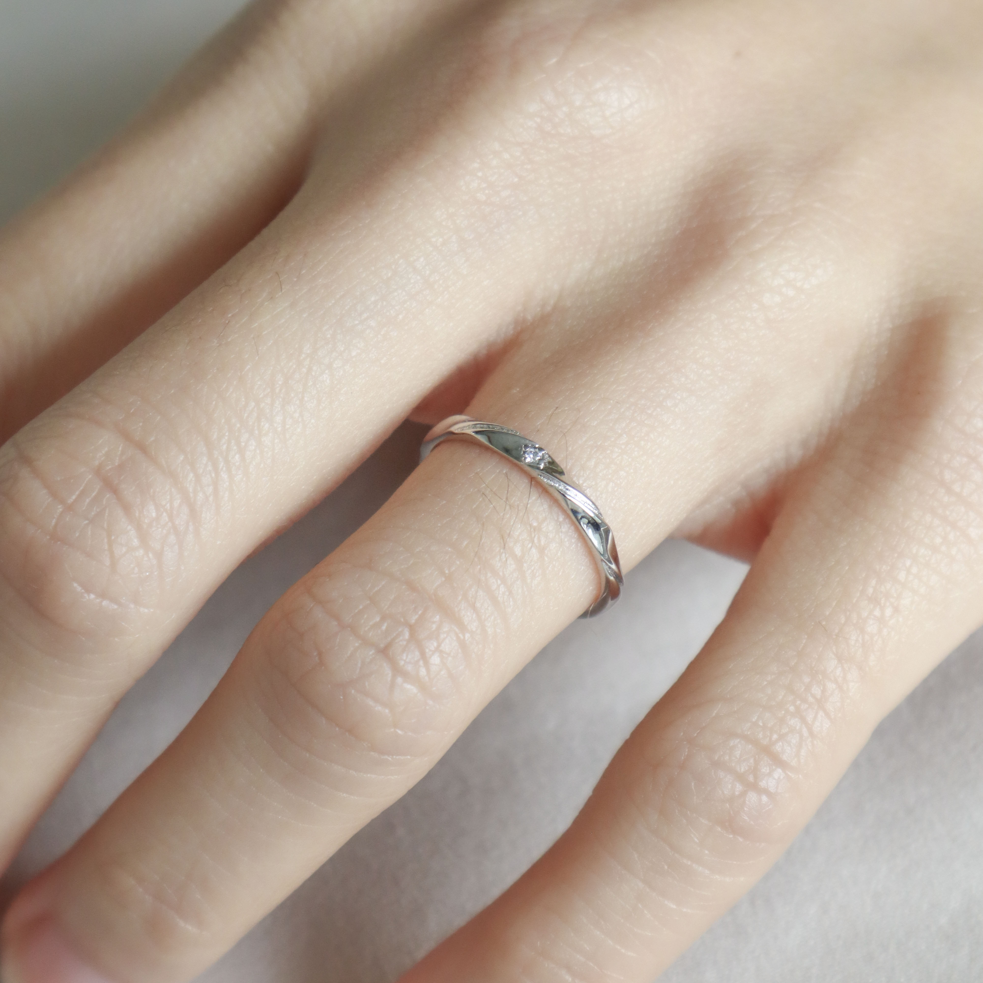 Silver/扭轉銀波戒指