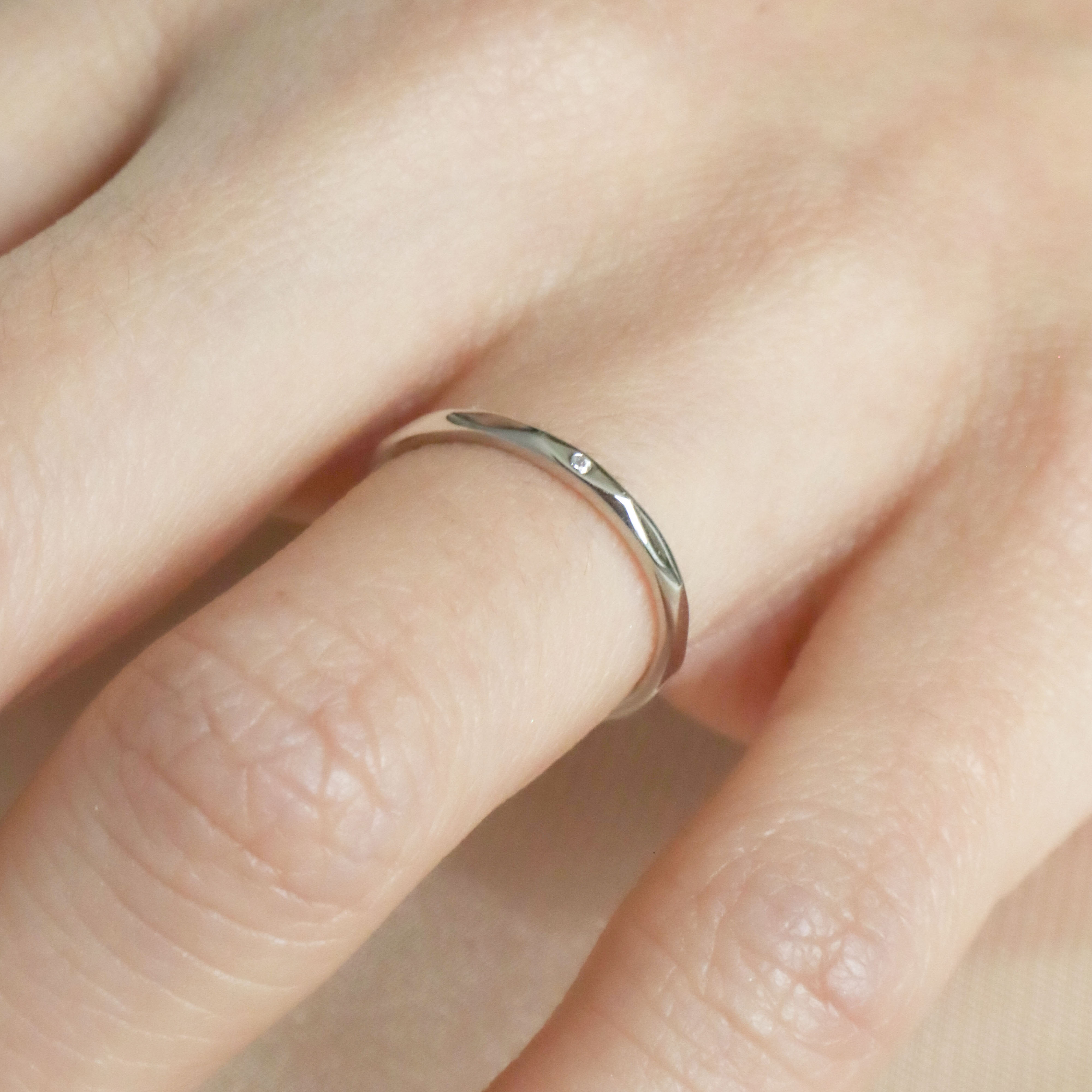 Silver/曲線菱格戒指