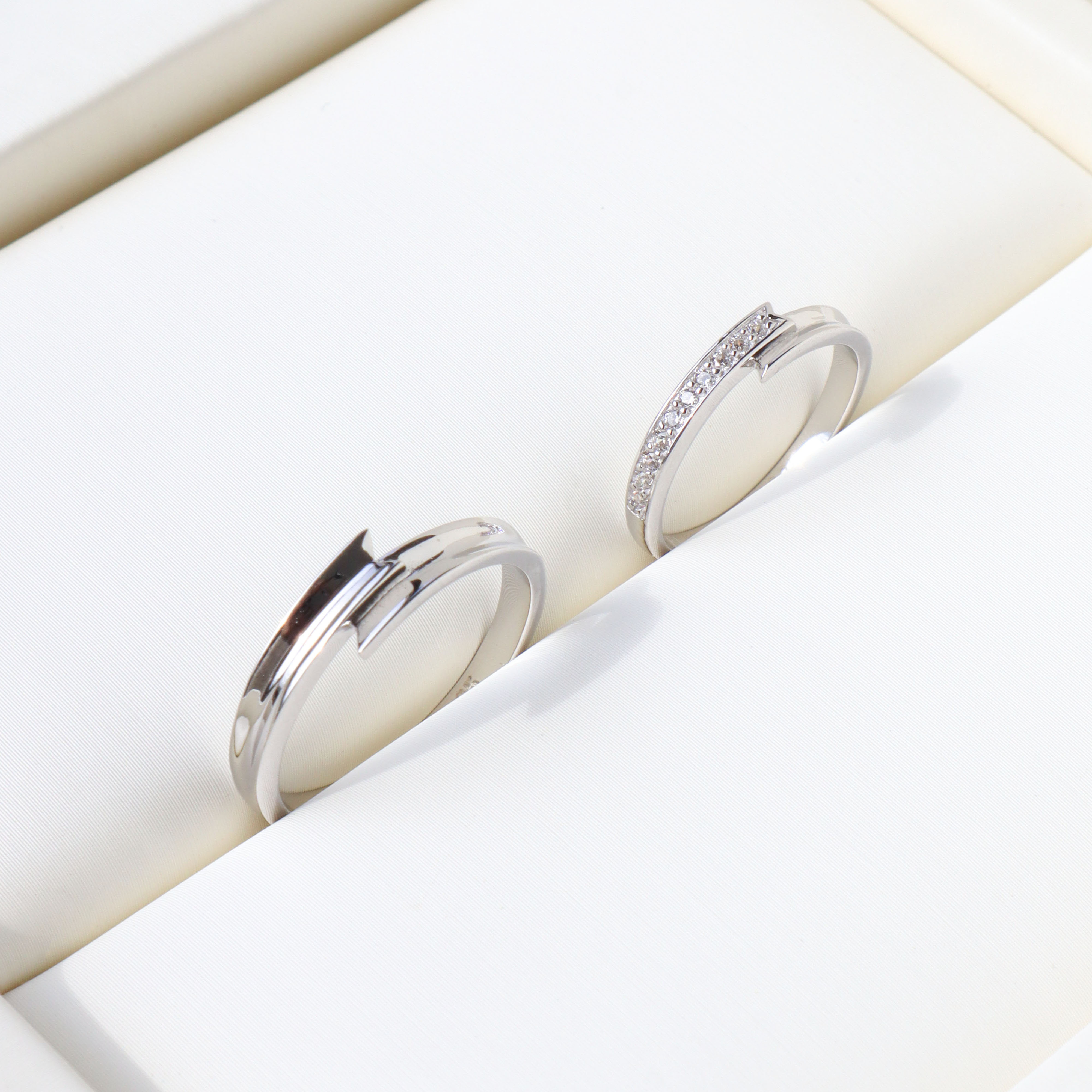 Silver/心向．寬面對戒(男)