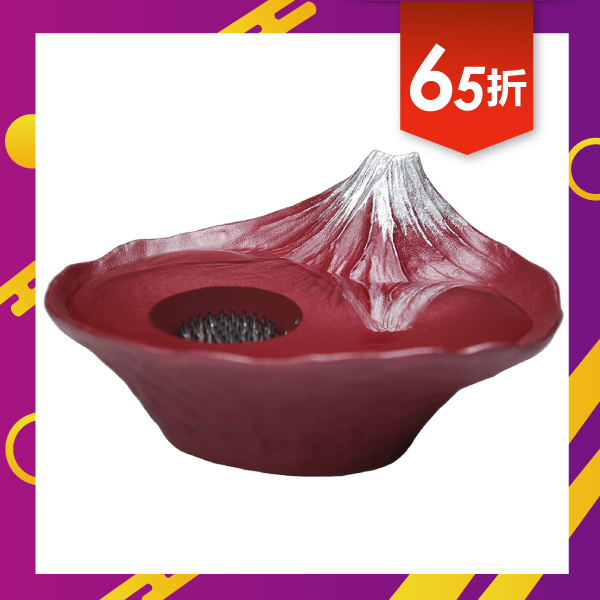 【銀雅堂】倒映富士水盤花器-赤富士