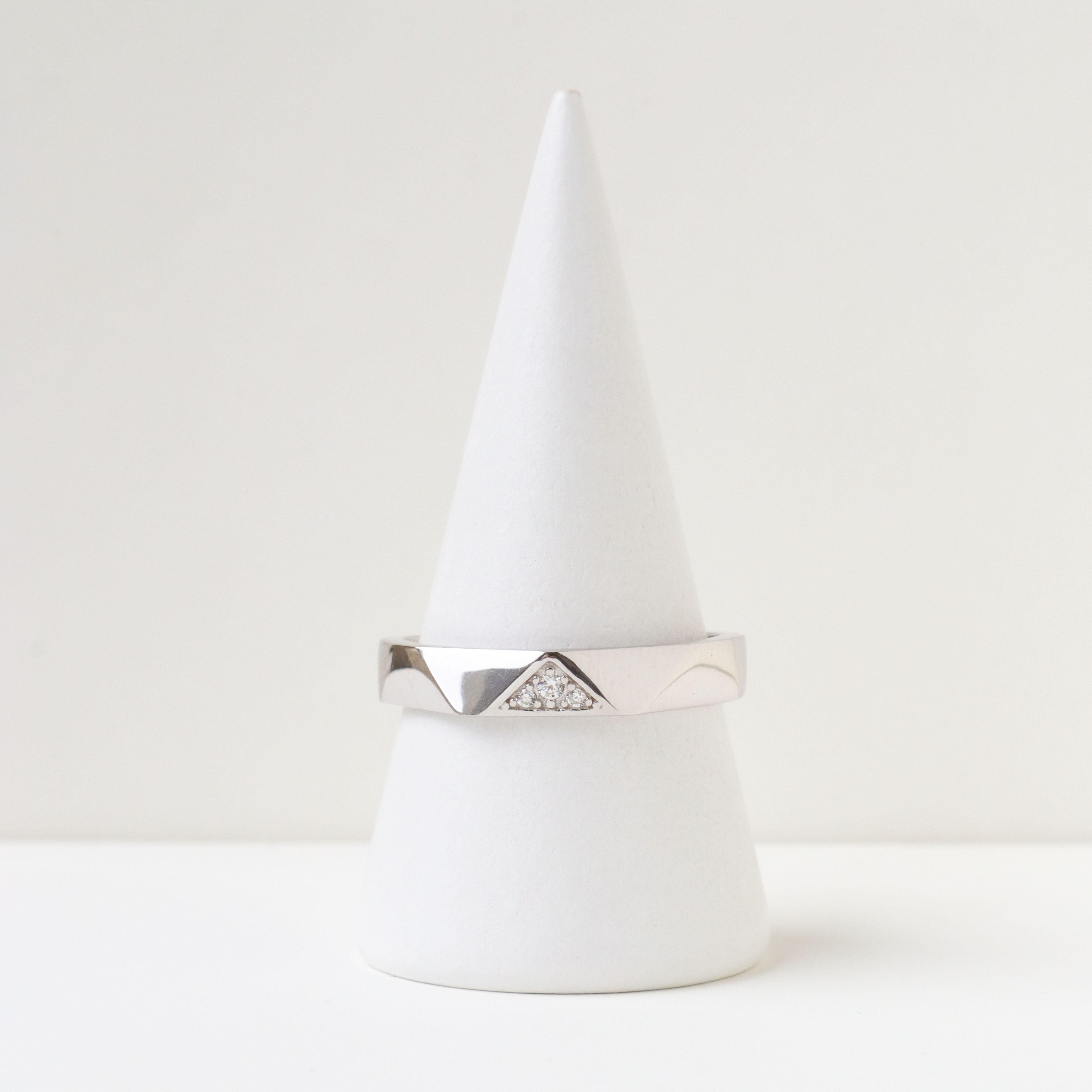 Silver/映刻．三角菱面對戒(男)