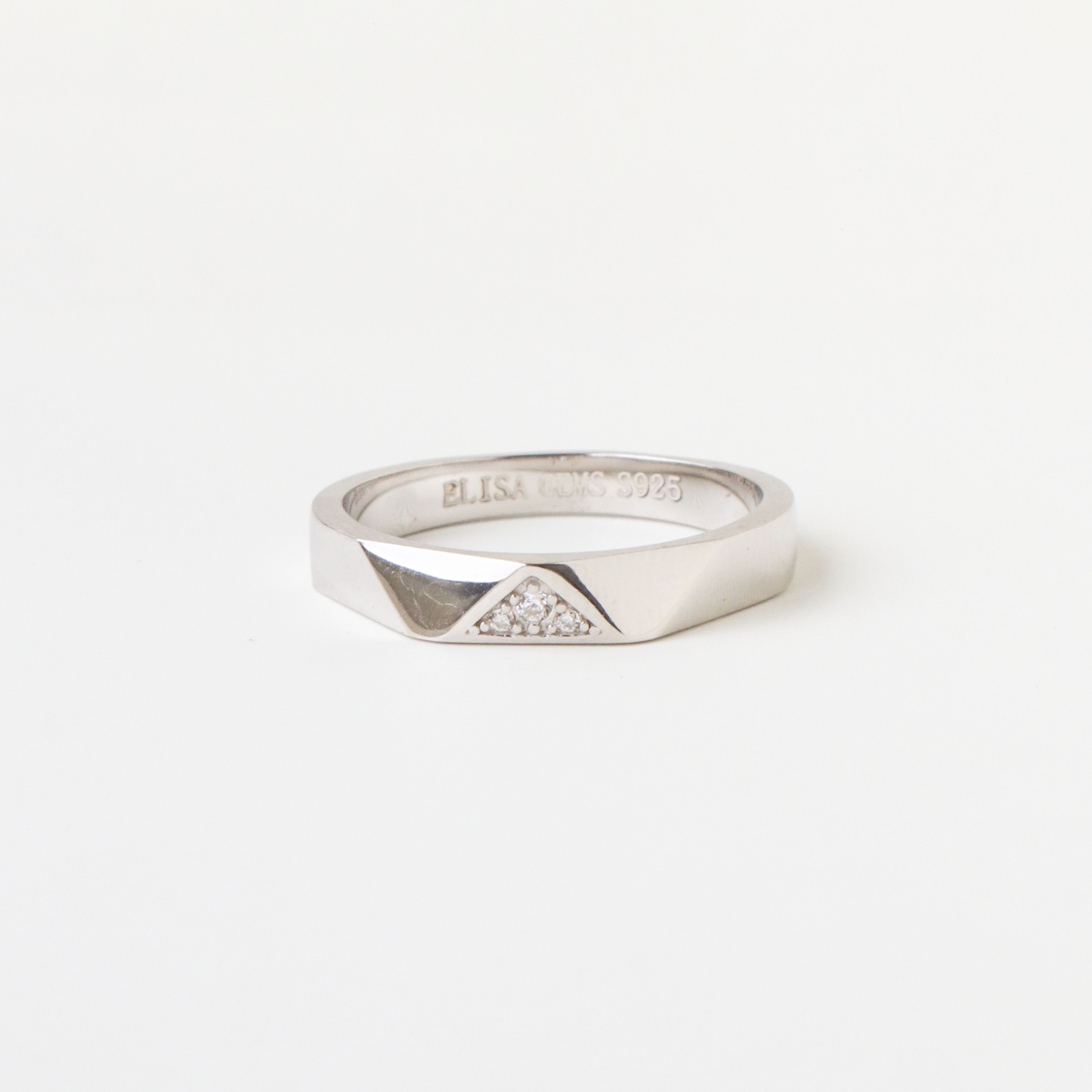 Silver/映刻．三角菱面對戒(男)