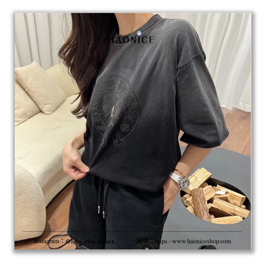 【HAO NICE】美式精品🇺🇸Chrome Hearts 經典浮雕圖騰 立體金屬十字架短袖 短T
