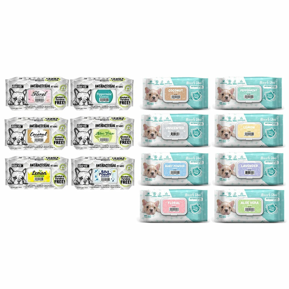 Absorb Plus 寵物抗菌濕紙巾 (80入)6種香味