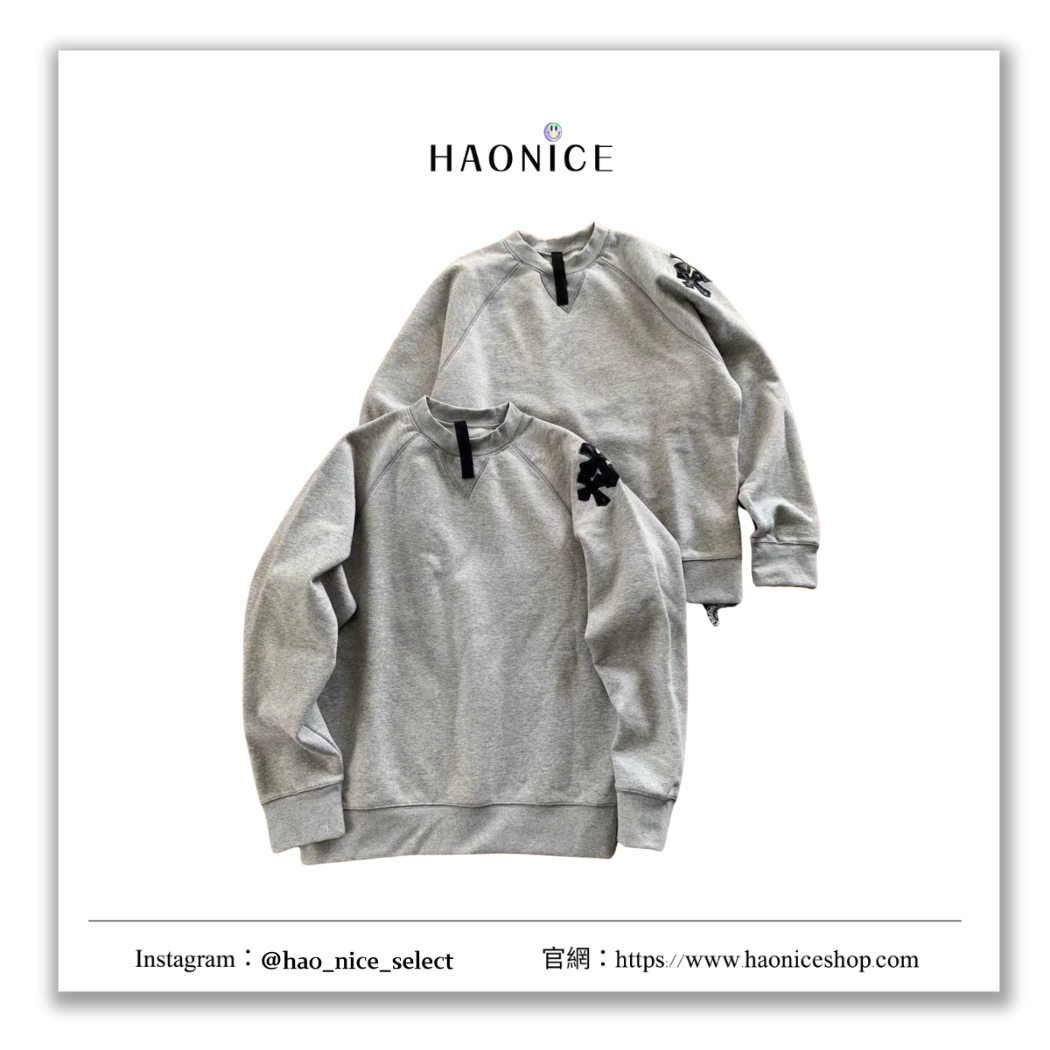 【HAO NICE】美式精品🇺🇸Chrome Hearts 經典重疊十字架logo 小羊皮革 長袖 大學T