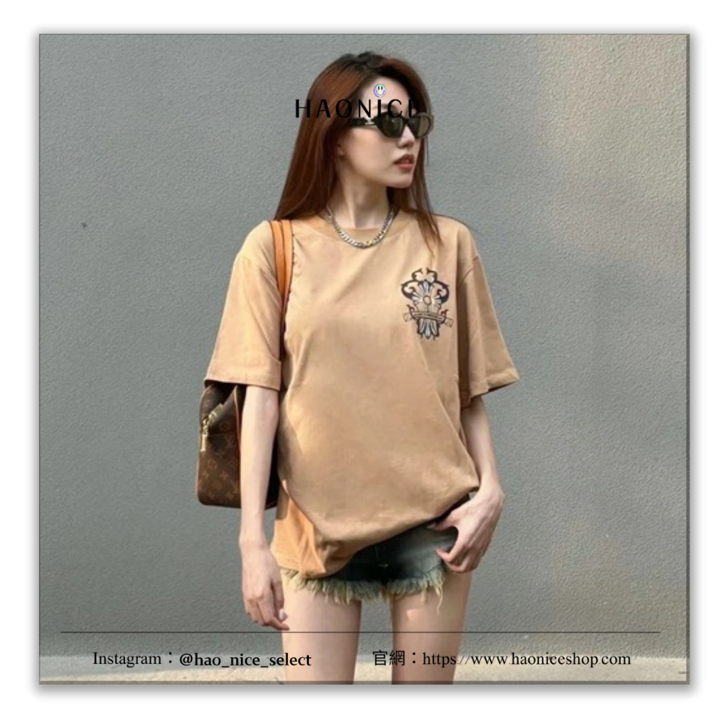 【HAO NICE】超博眼球✨美式精品🇺🇸Chrome Hearts 七彩反光 滿版燙鑽十字架logo水洗色短袖 短T