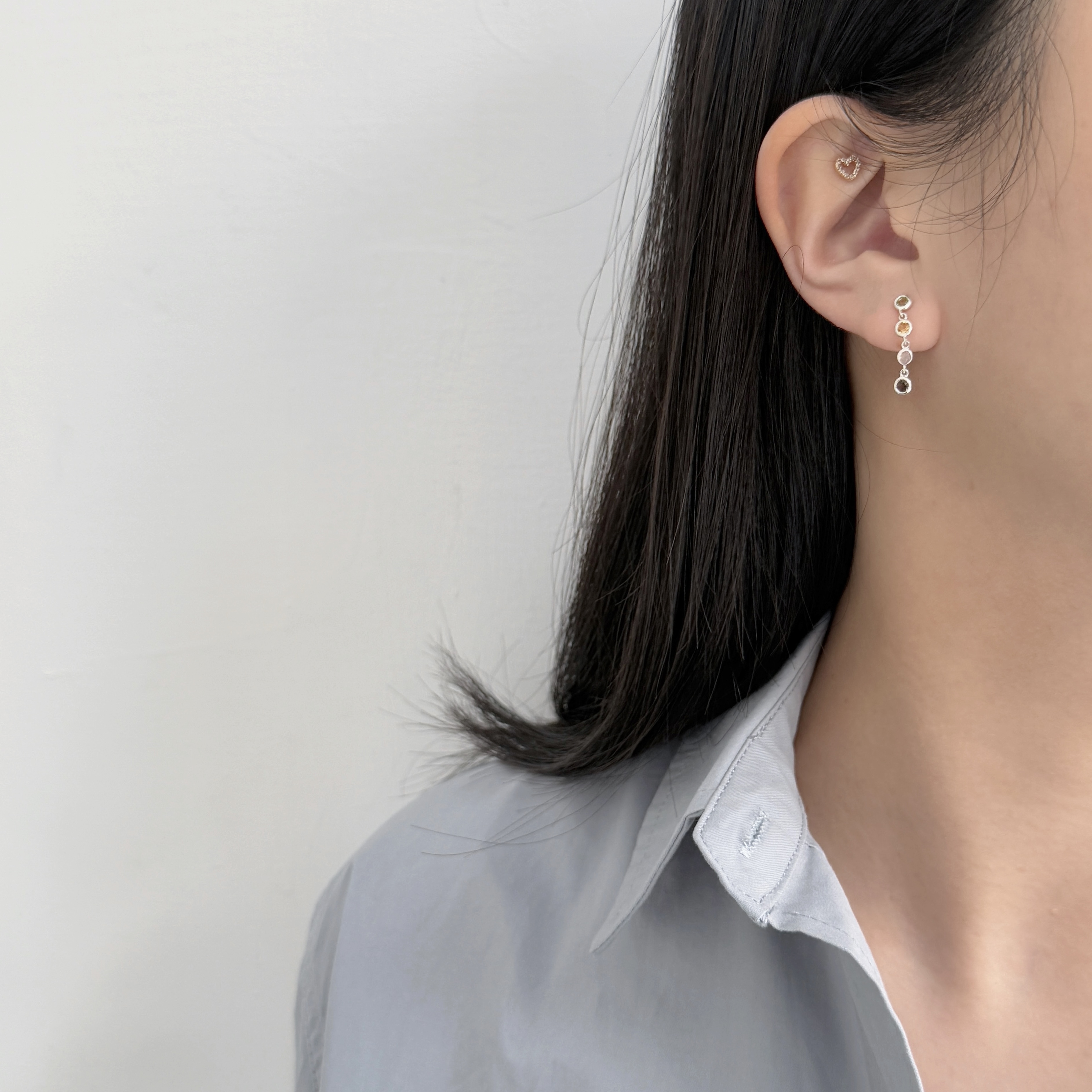 HaloFlow黃茶水晶耳環