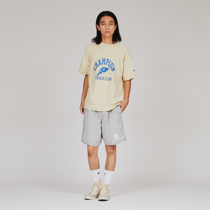 男款-CASUAL吉祥物印花開衩運動短褲-灰色（C3-B512-050）