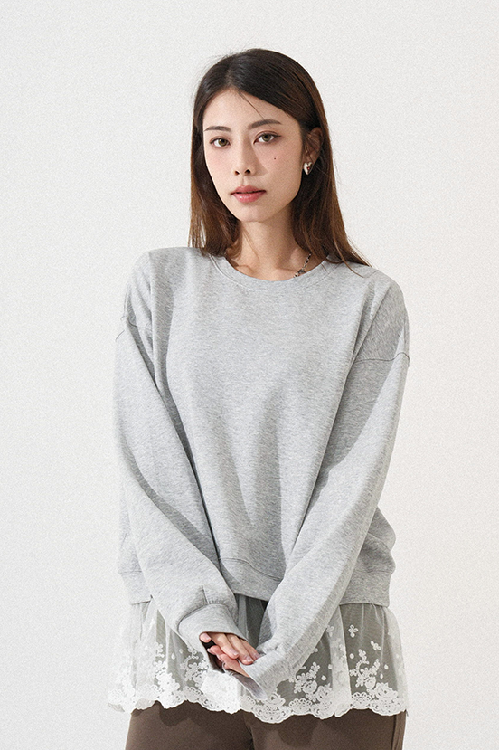 網紗花邊傘腳衛衣（*現貨款式）