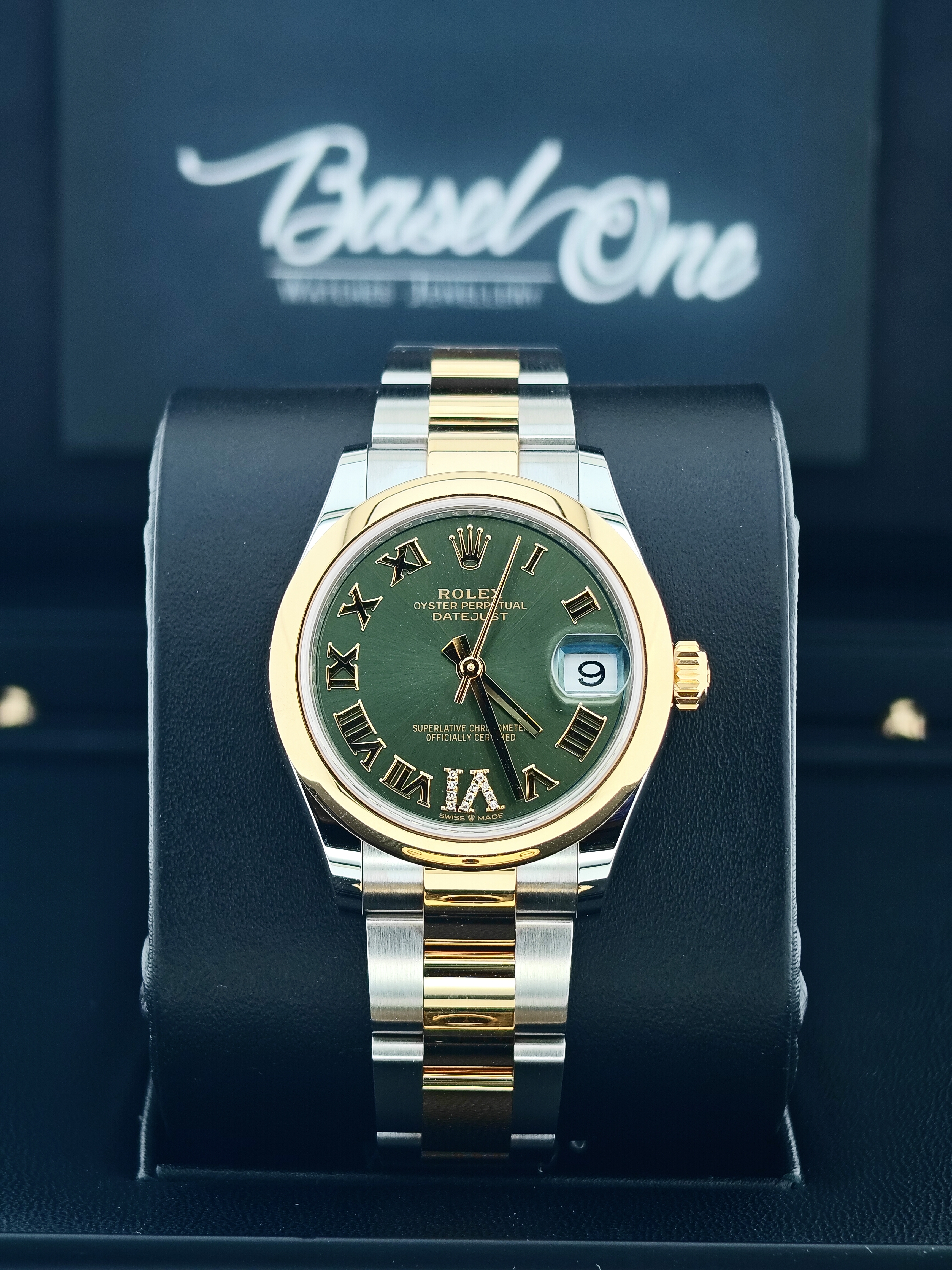 BRAND NEW ROLEX 278243 OLIVE GREEN DIAL ROMAN NUMBERALS