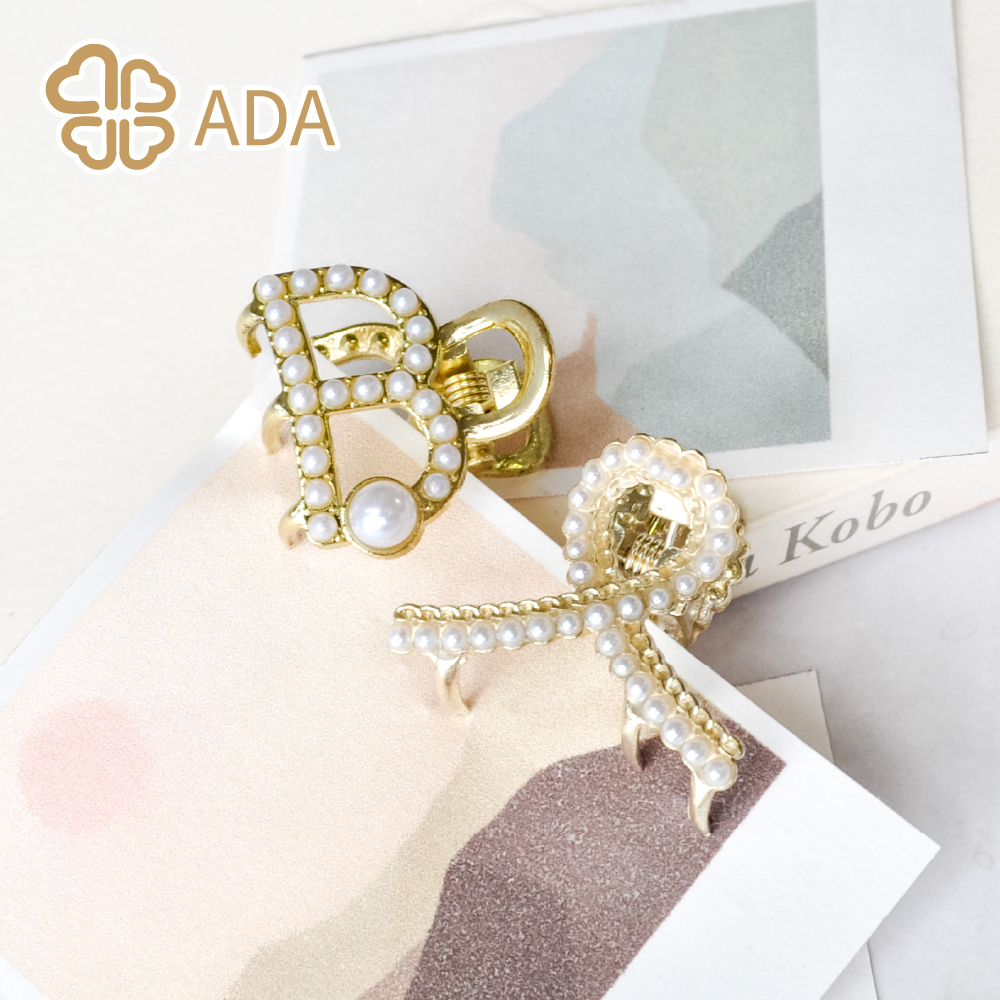 ADA字母B又字珍珠金屬抓夾2.7cm-2入