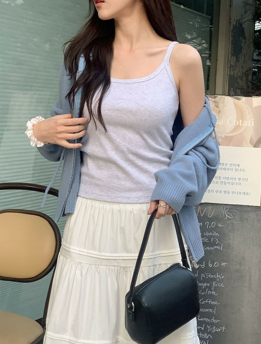 韓國Cherrykoko授權 輕柔百搭四季U領細肩背心【MADE, CRKO】系列