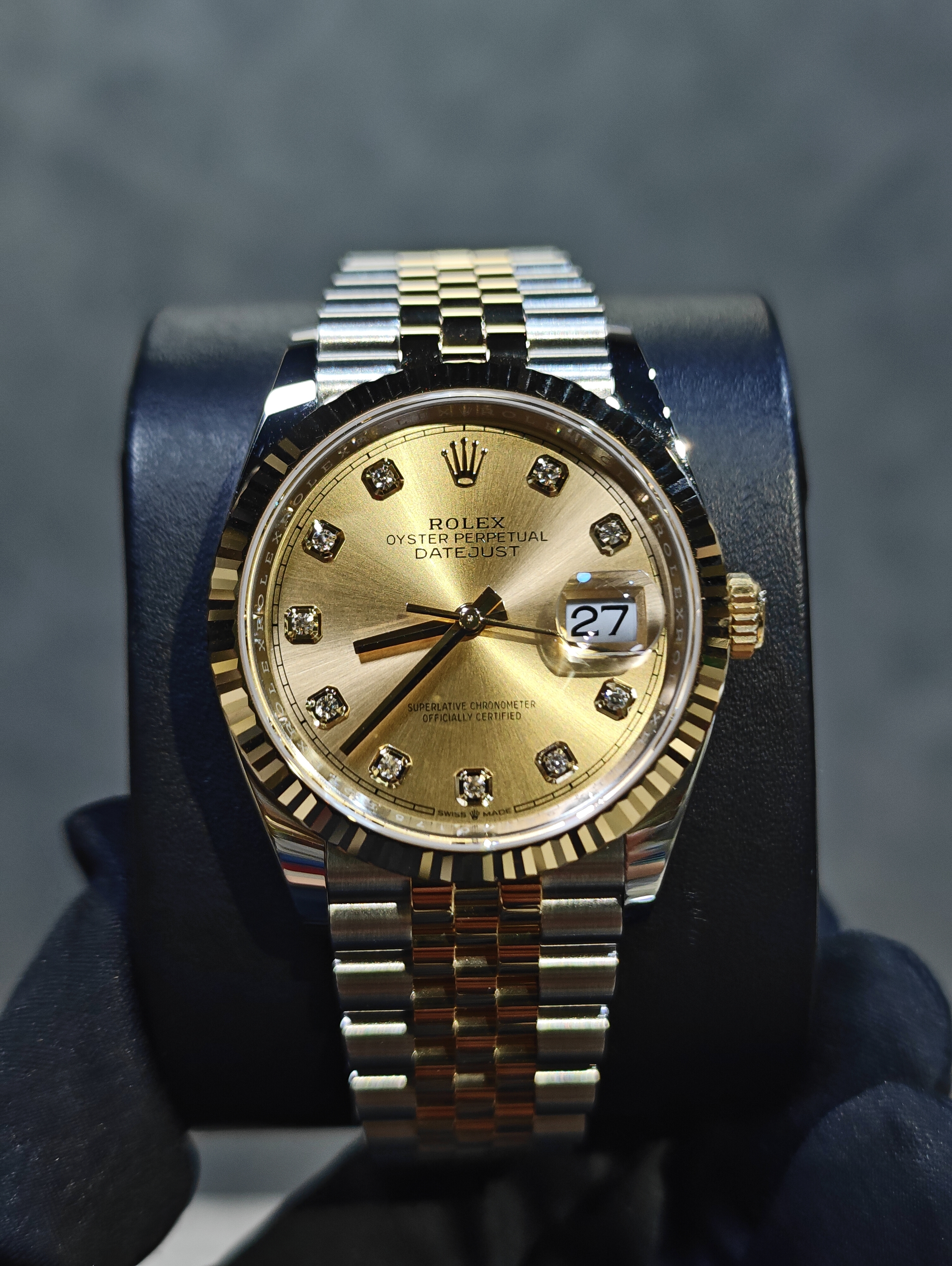 BRAND NEW ROLEX 126233g 1262333 GOLD CHAMPAGNE DIAL DATEJUST 36 JUBILEE STRAP GOLD STEEL