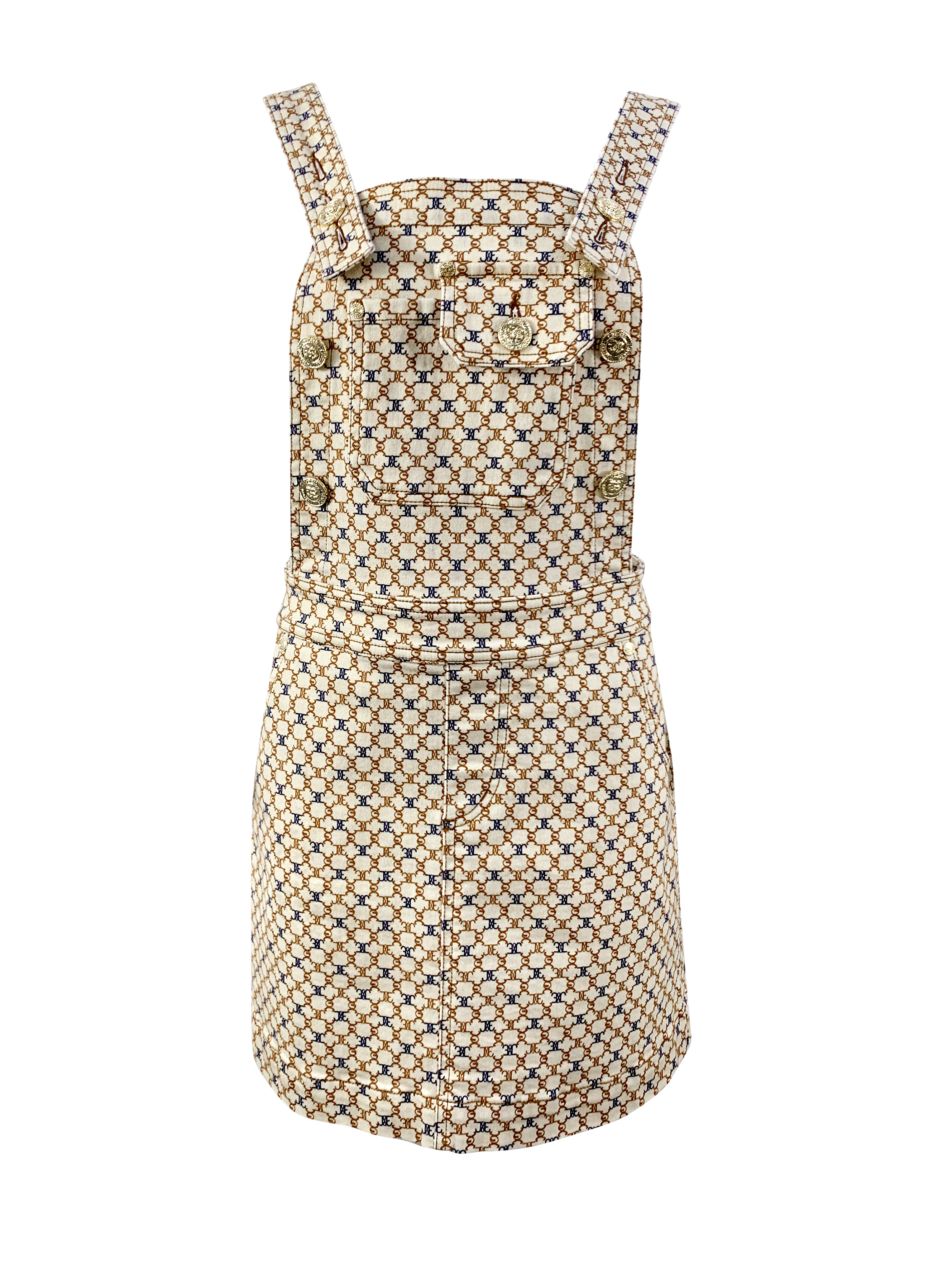 BB1EB019C1 沙丘驛站logo老花真絲吊帶裙 (官網限定)