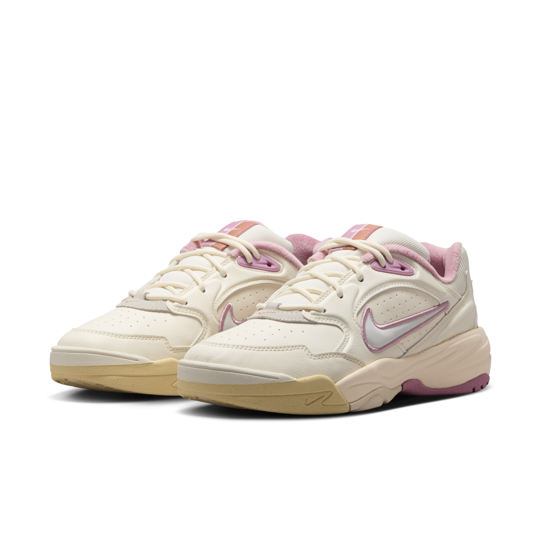 女鞋 NIKE A.C.E. 'Pale Ivory Elemental Pink' 米白粉 刺繡 麂皮 復古 老爹 運動休閒鞋【FV2485-104】