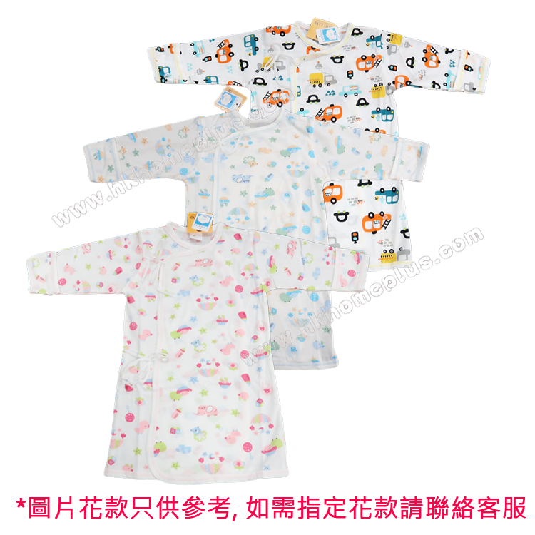 Koma Land: 嬰兒平紋長袖孖襟長袍 BE5029