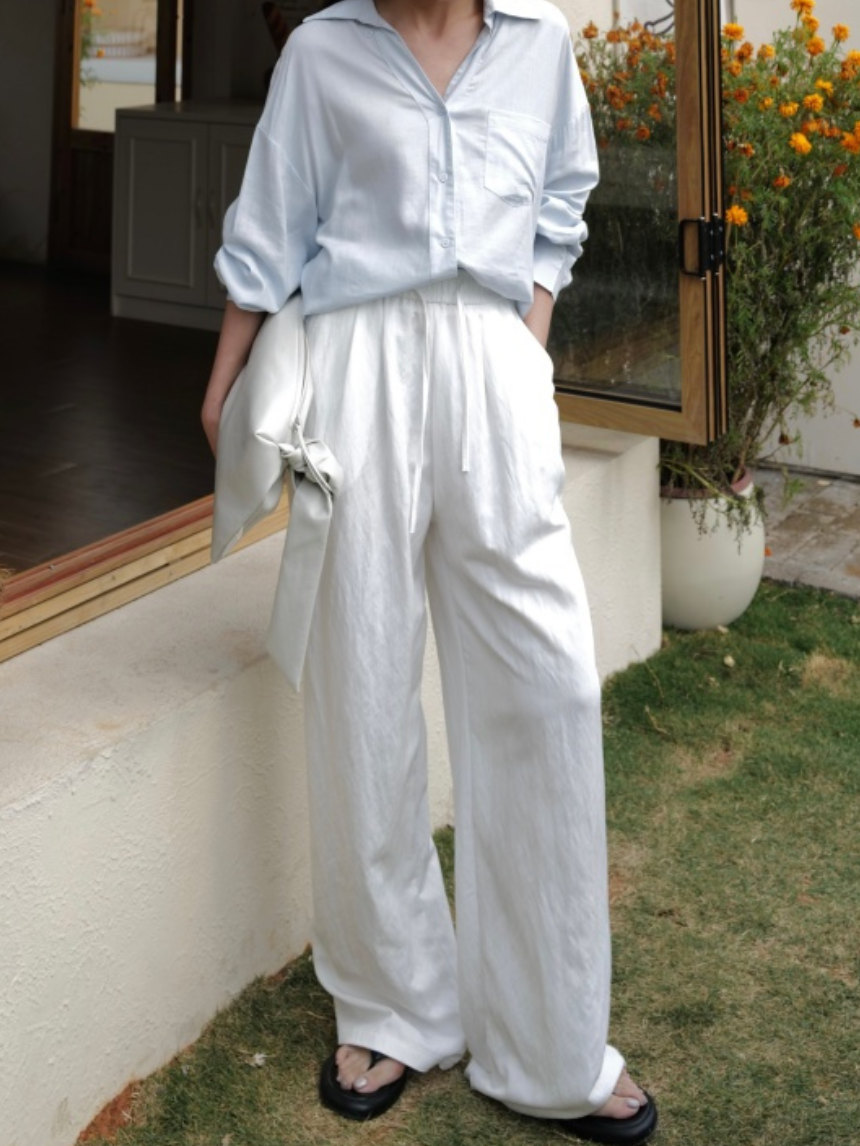 騎兵抽繩斜闊腿褲*6色