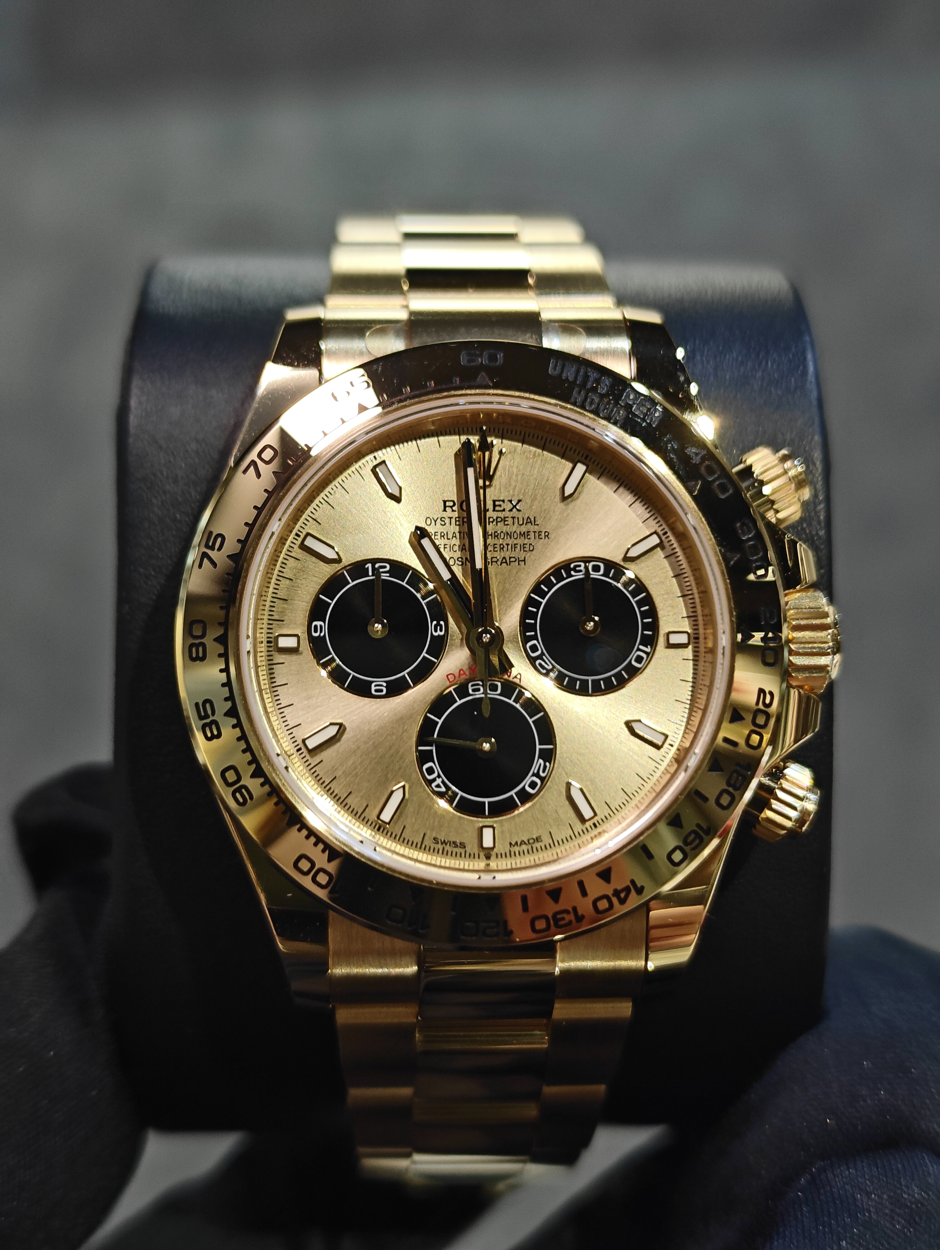 全新勞力士126508 地通拿黃金香檳色及黑色錶面余文樂 40MM