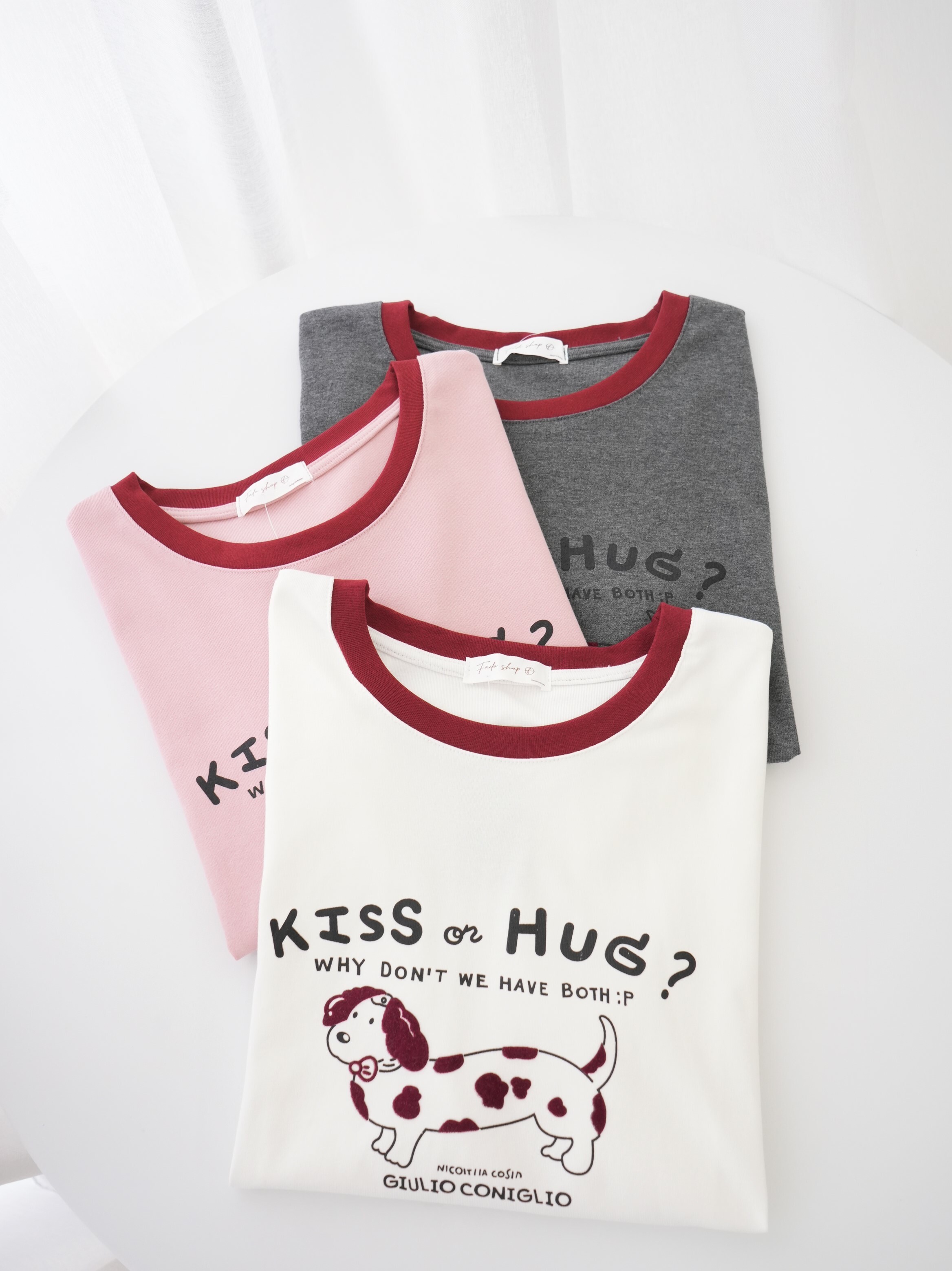 法朵Fado shop｜ 撞色領臘腸狗圓領短袖棉T 0213050