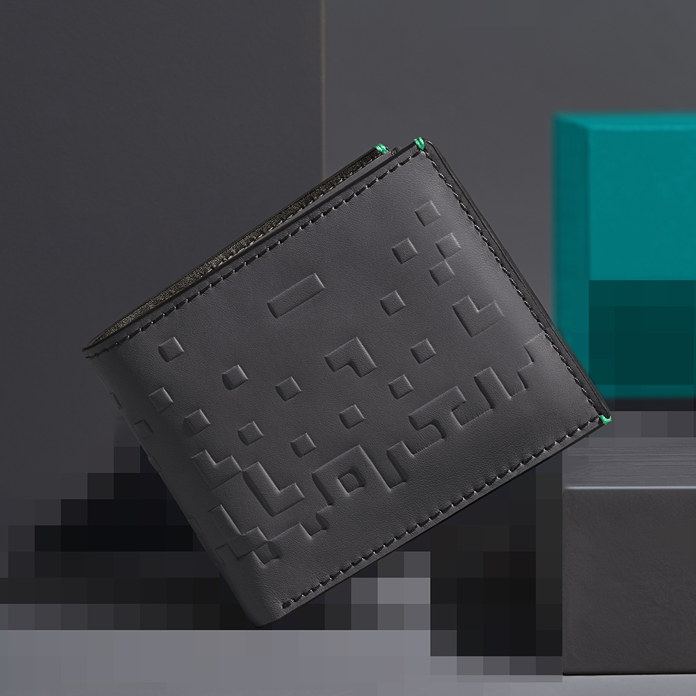 Minecraft x Fossil 限定版深板岩雙折皮夾-深灰色 ML4708020