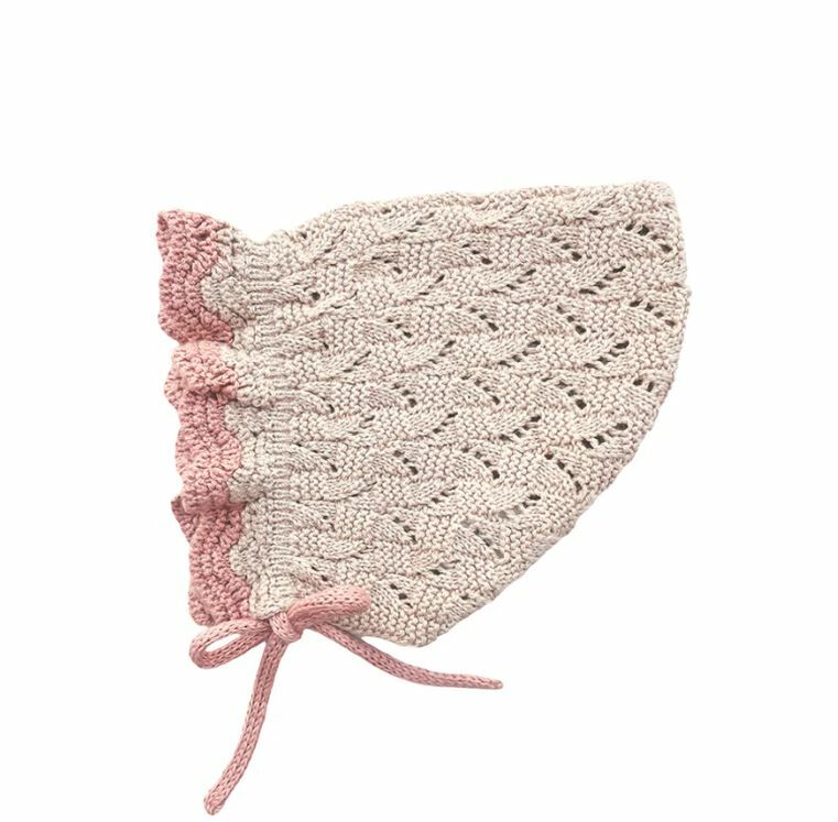 MABLI 縷空花邊針織帽 Awena Bonnet - Oatmilk