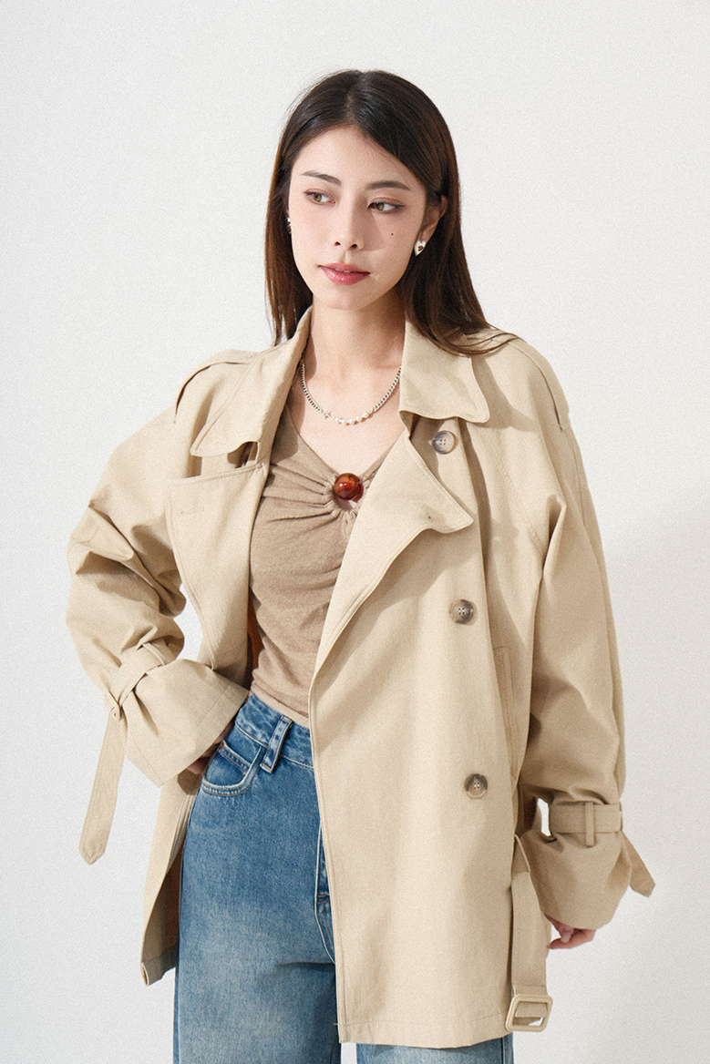 鐵線領邊短乾濕褸 (*現貨款式）