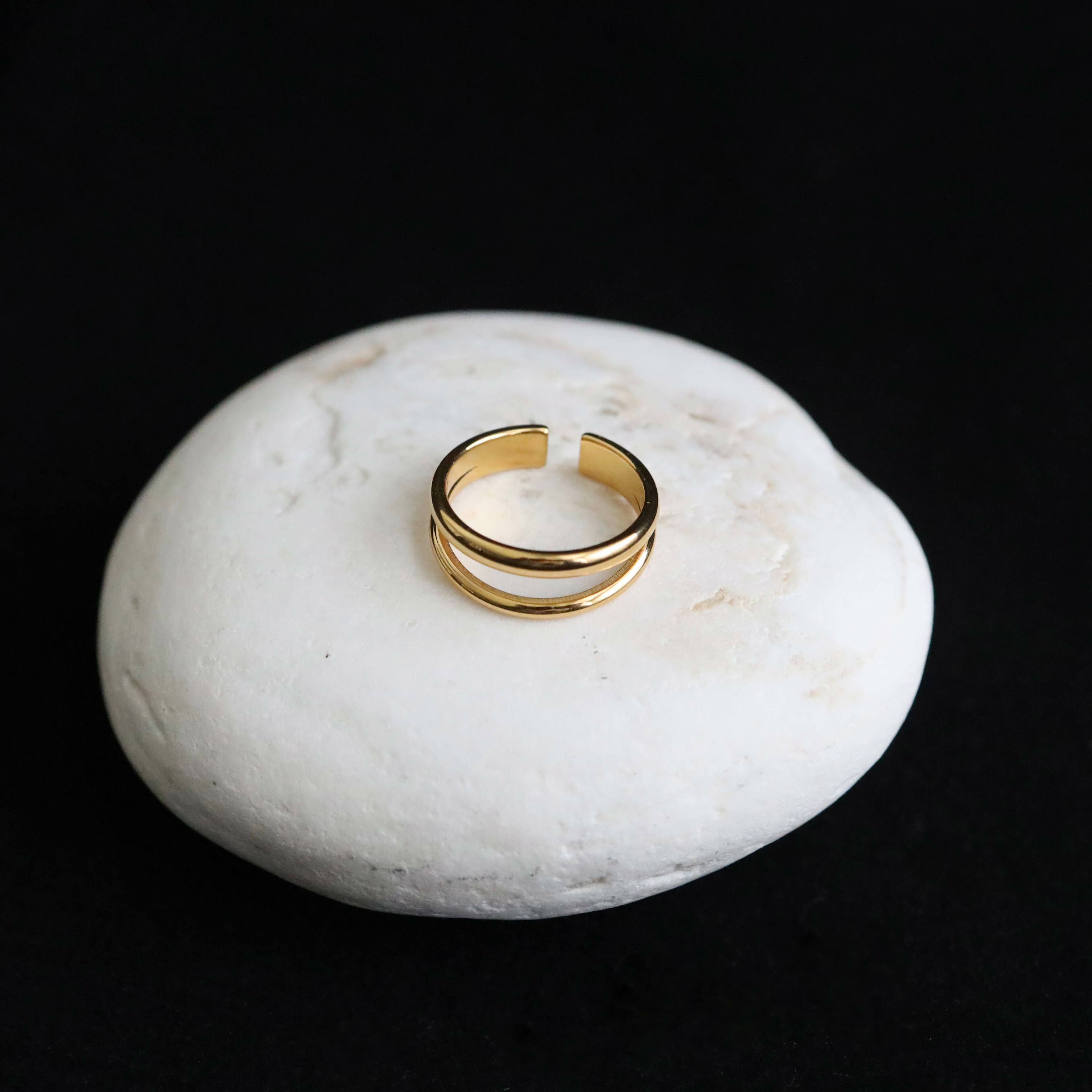 不怕水雙層金線鋼戒