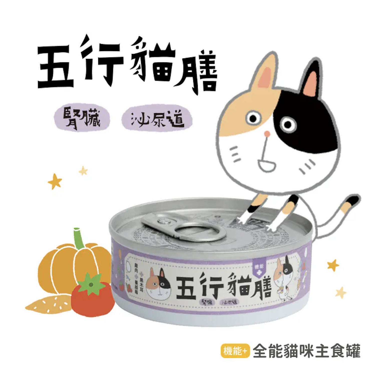 五行貓膳 |機能主食罐 腎臟+泌尿道 (紫罐) (12罐/24罐)