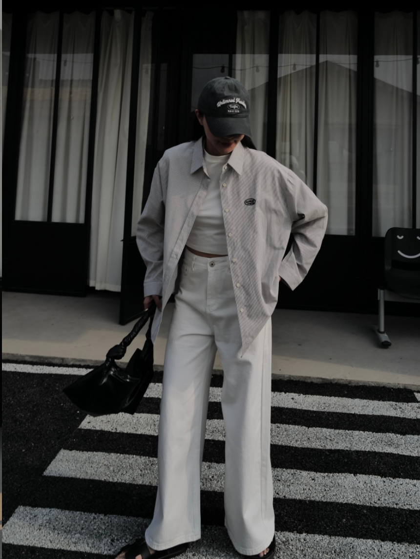 刺繡細條襯衫*3色