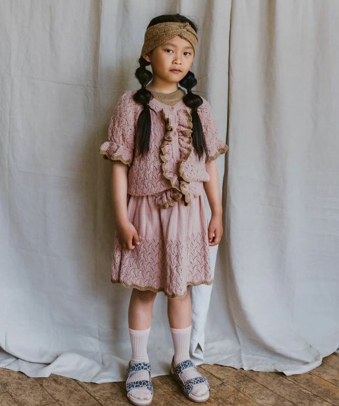 MABLI 縷空花邊針織裙 Awena Skirt - Pink Earth