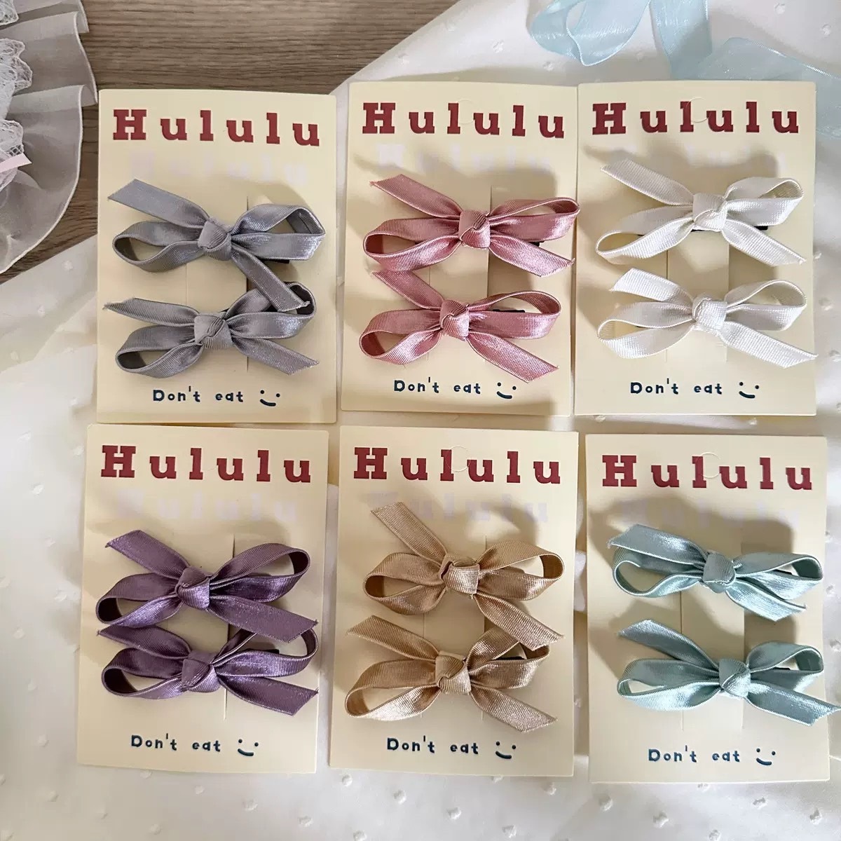 緞面蝴蝶結髮夾