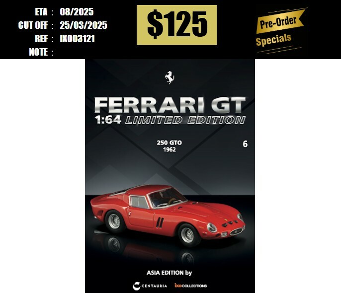 PO-$125 * IXO * 1:64 FERRARI 250 GTO 1962 English Version [OD12/03]