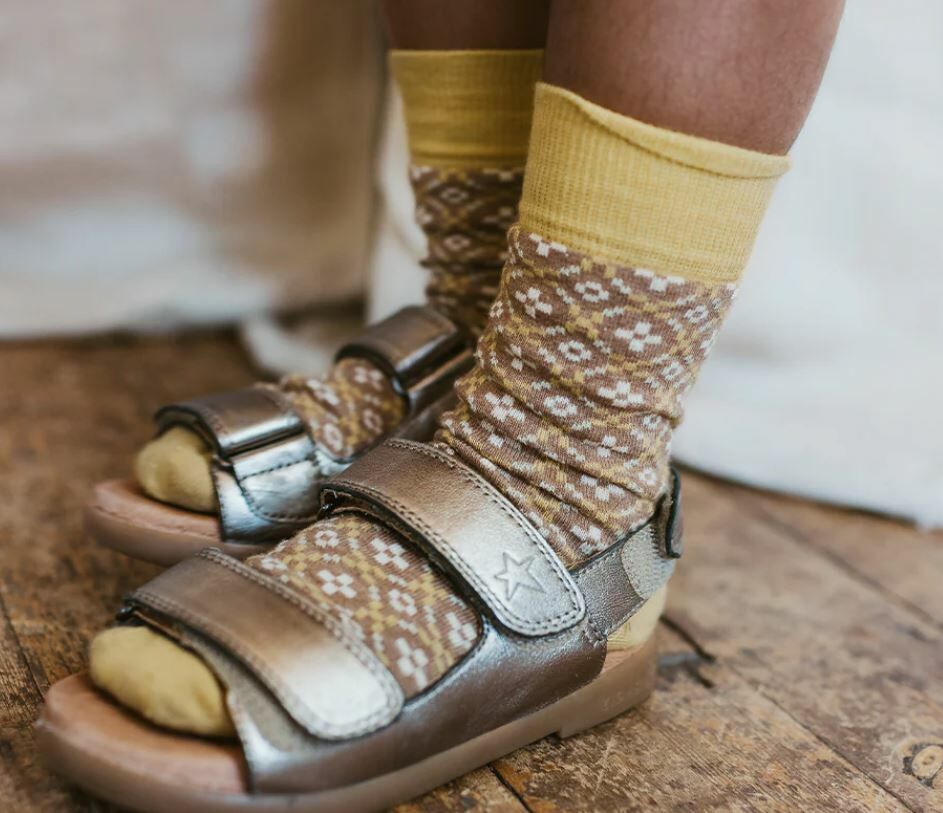 MABLI 圖紋短襪 Petal Short Socks - Portobello