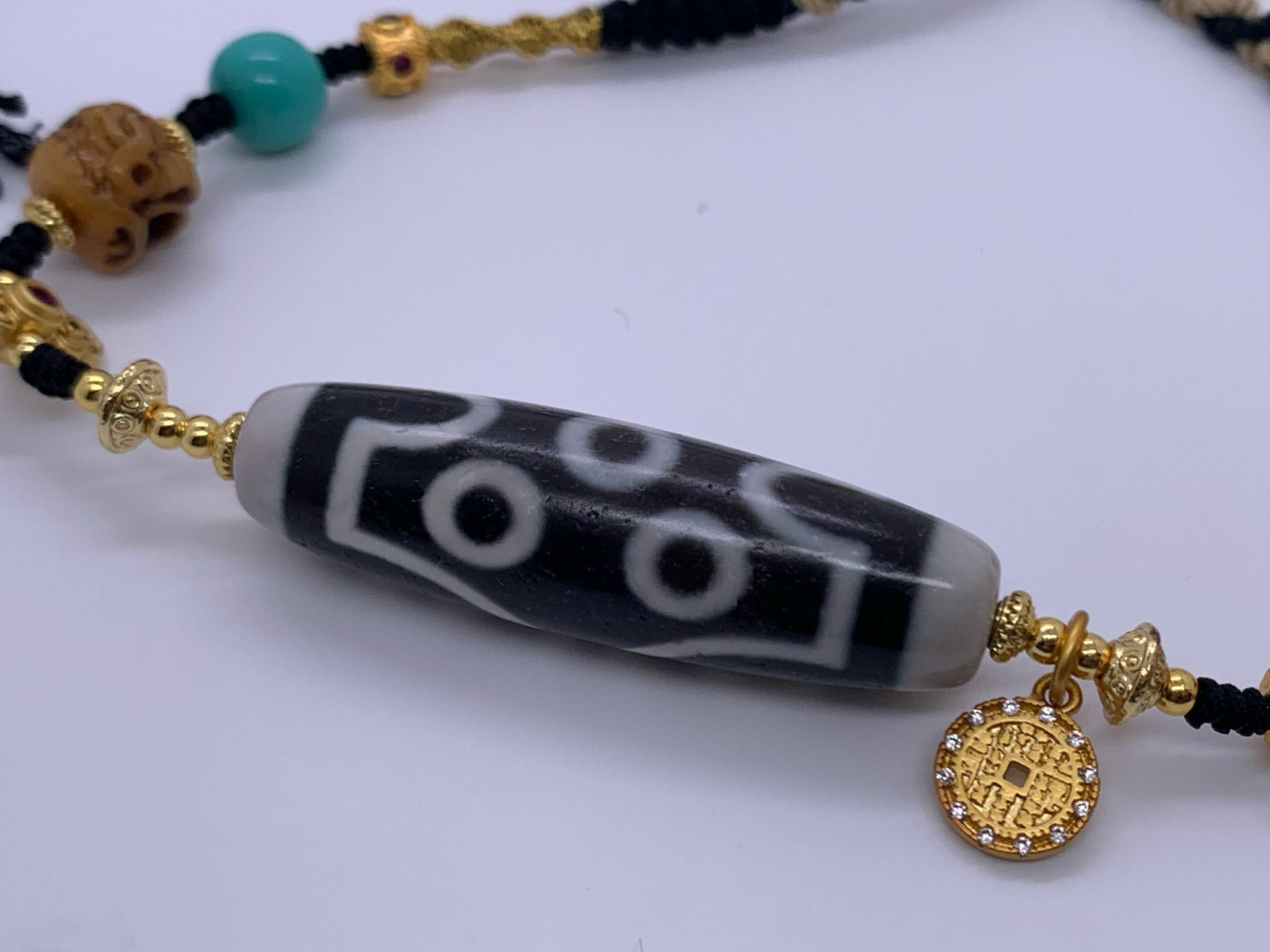 D16 - 黑白七眼天珠頸鏈 設計款