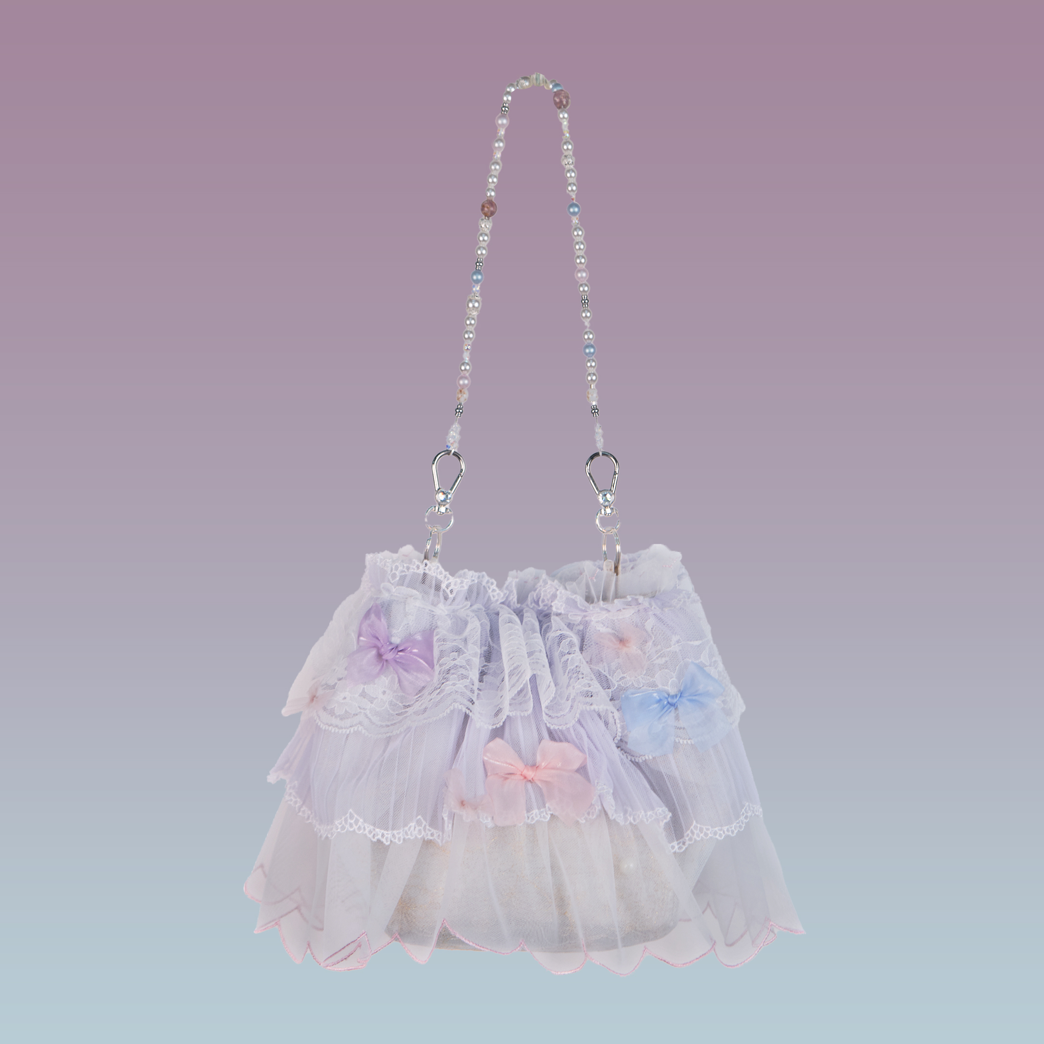 Misty Lace Handmade Carryall with Multiple Detachable Chain