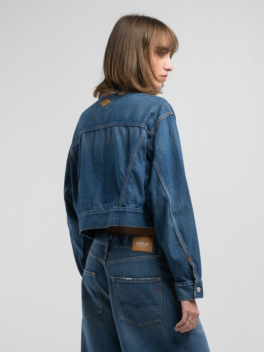 短版直筒拉鍊丹寧牛仔外套