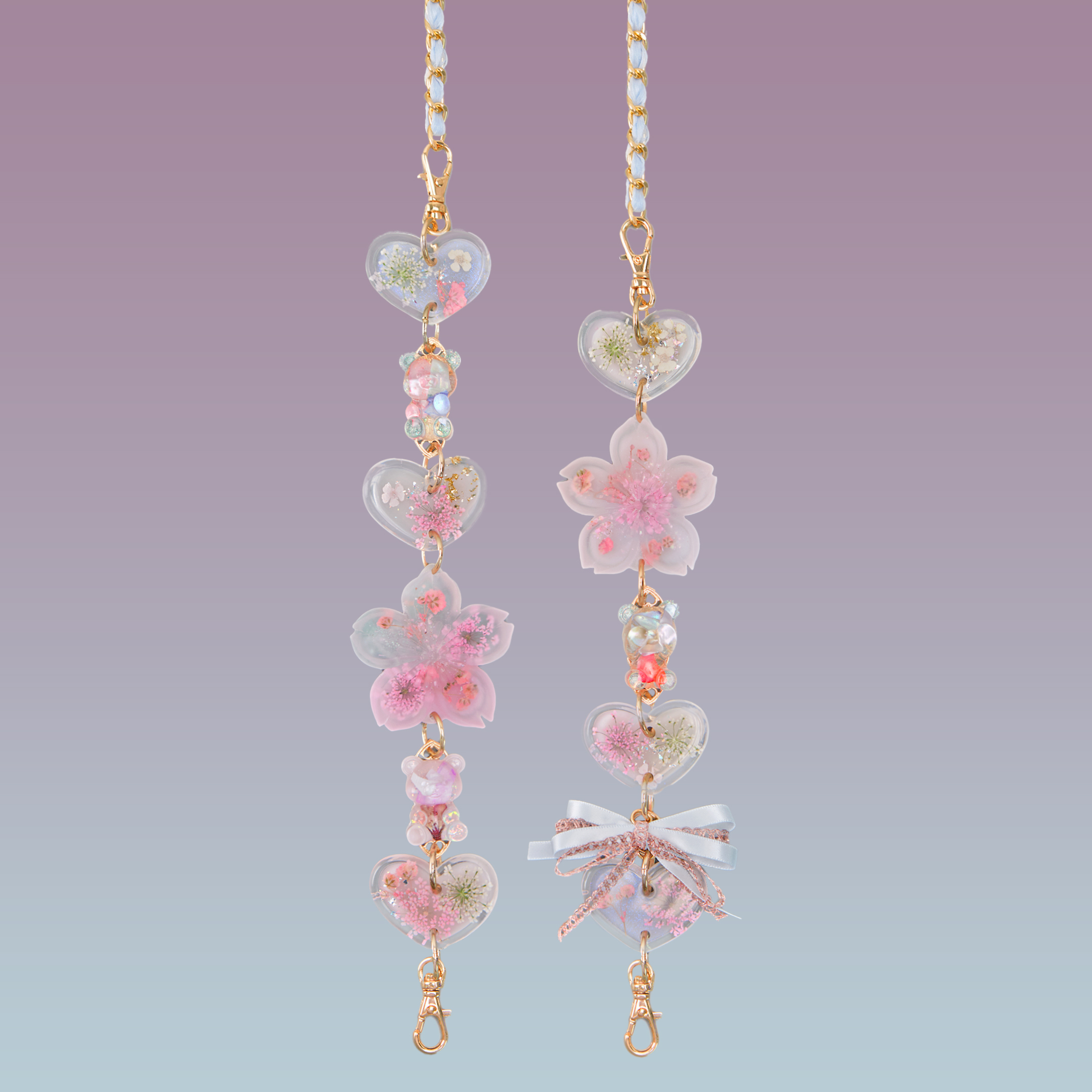 Petal Raft Handmade Pressed Flower Phone Strap / Cross-body Chain