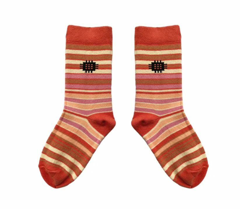 MABLI 條紋短襪 Solva Short Socks - Rose Garden Stripe