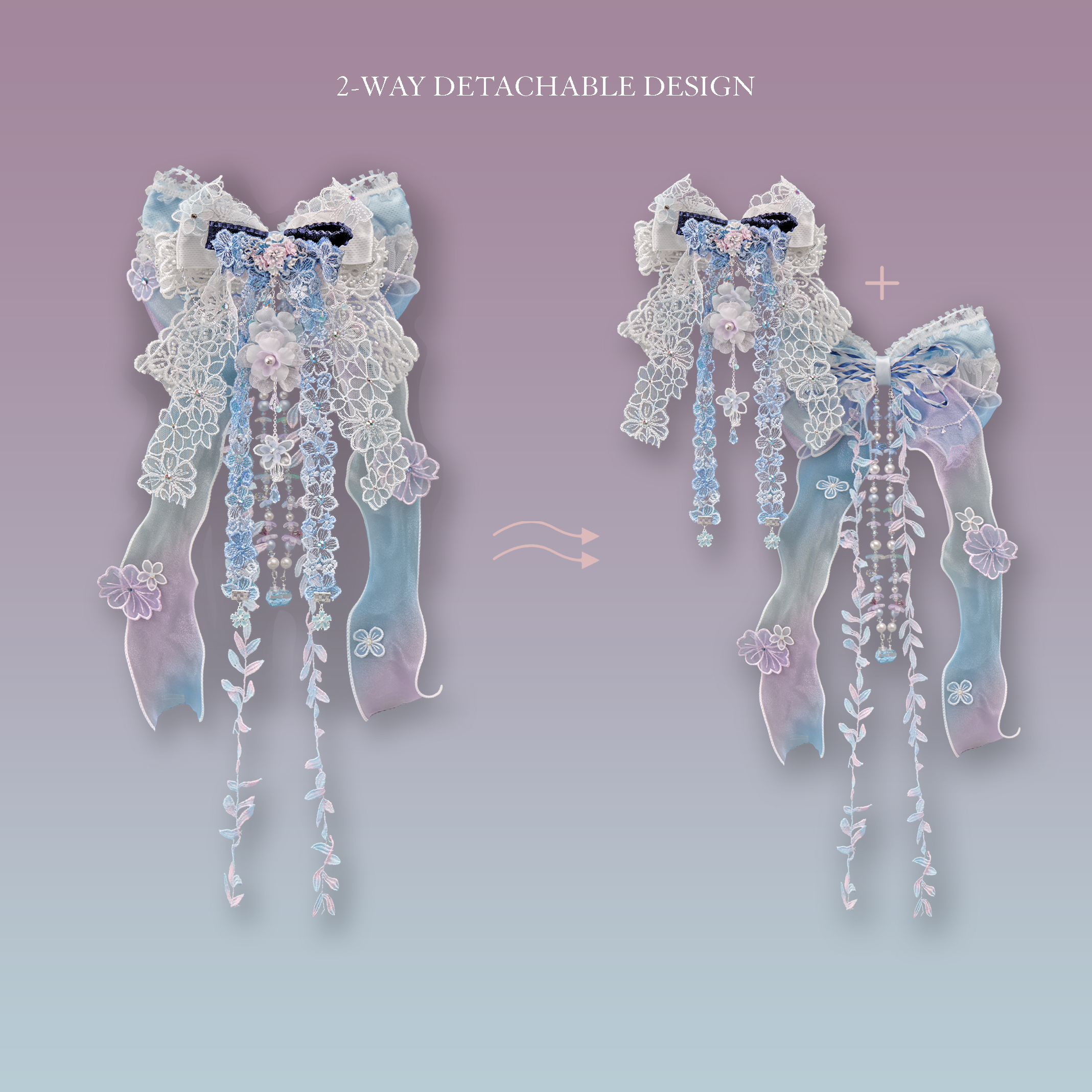 Fleeting Spark Ribbon Bow Hair Clip