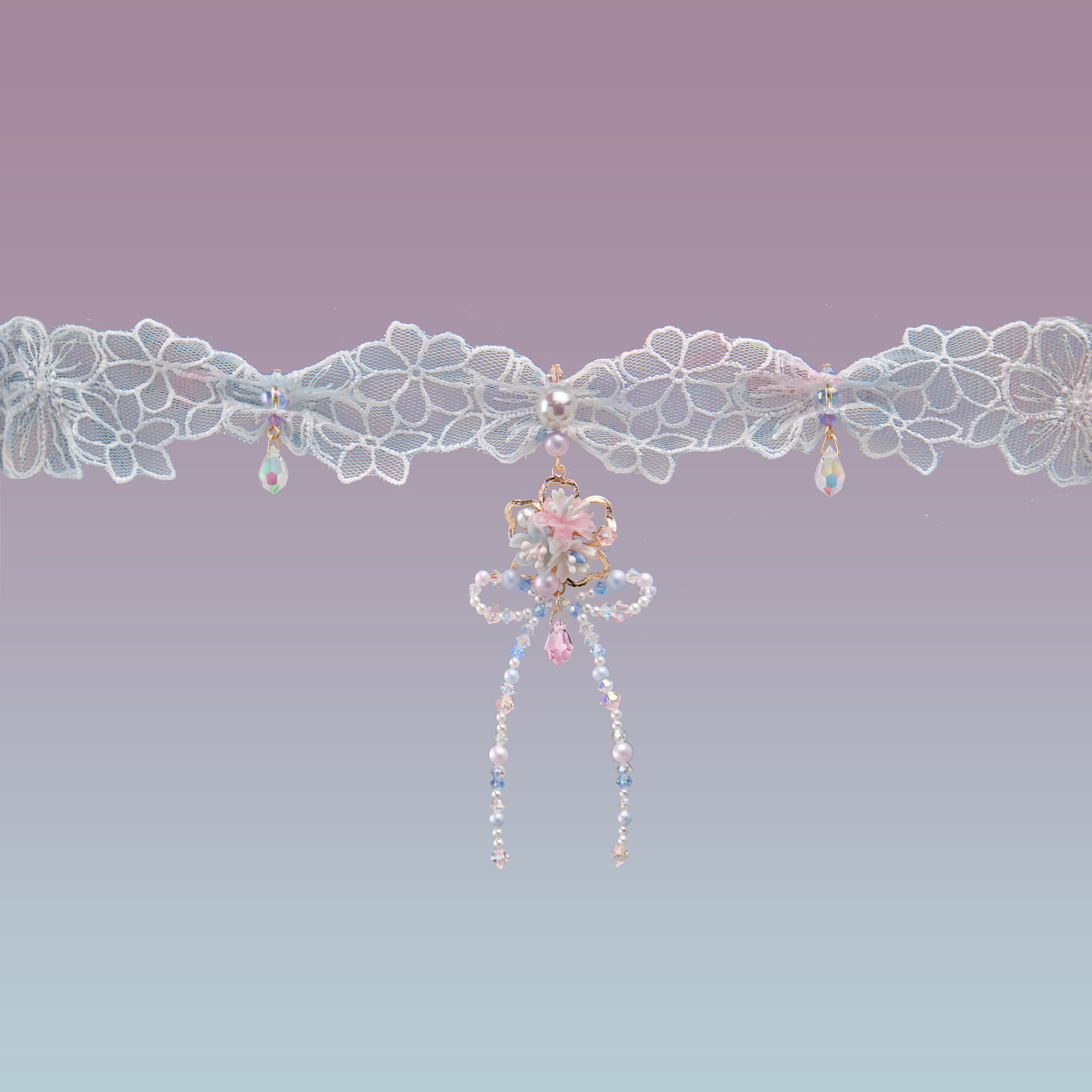 Luminous Sakura Lace Choker