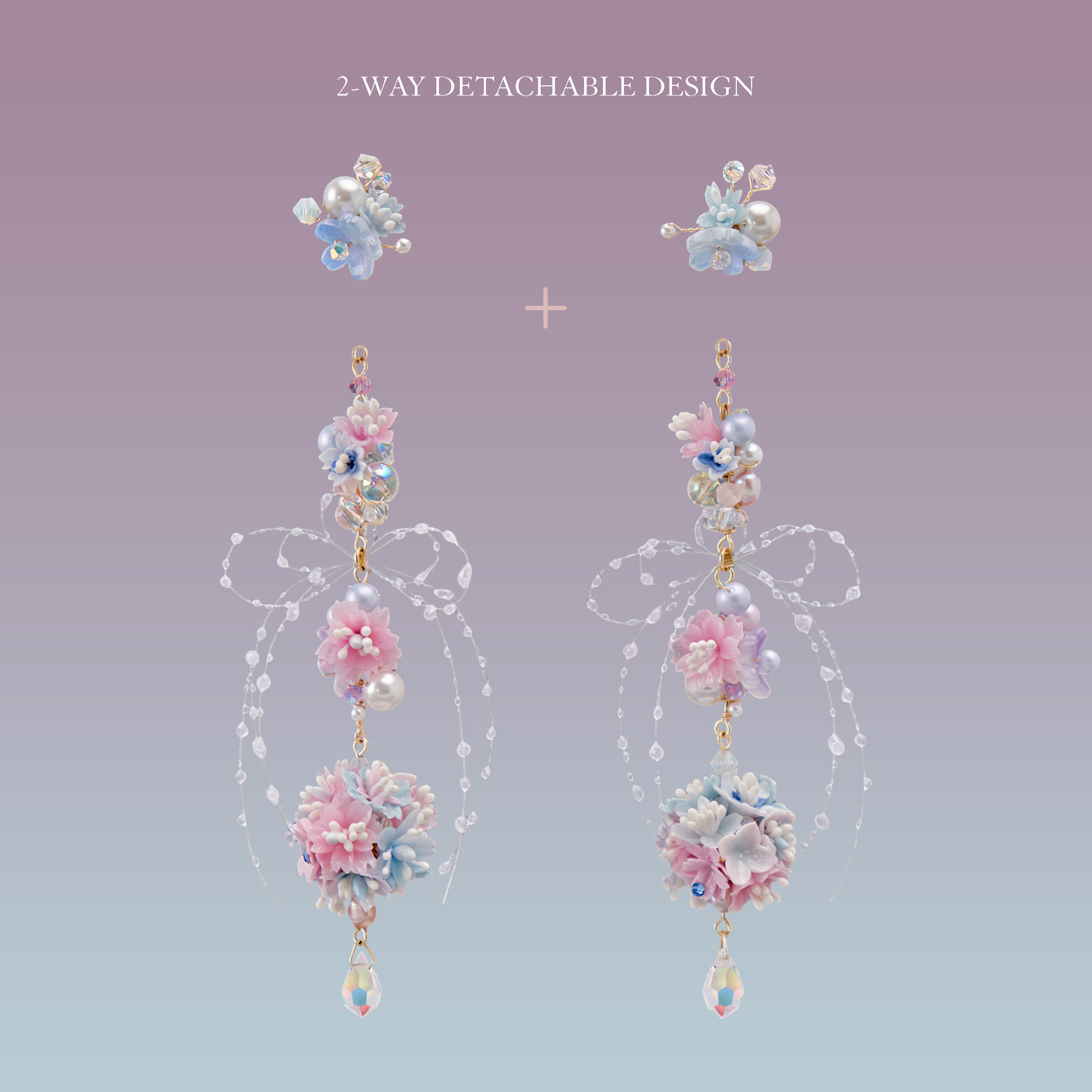 2-Way Dust of Bloom Bouquet S925 Earrings