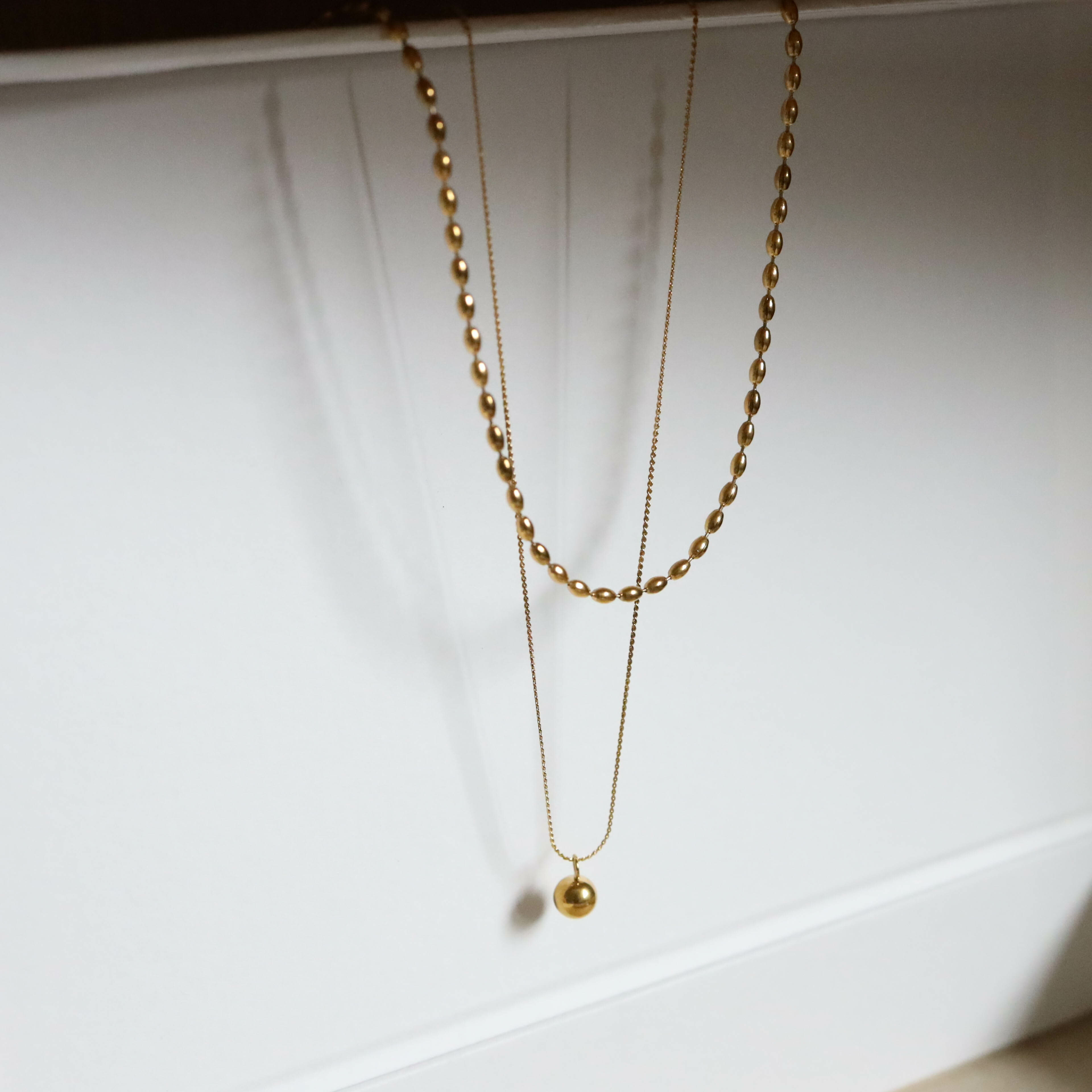 不怕水金球雙線豆豆串項鍊