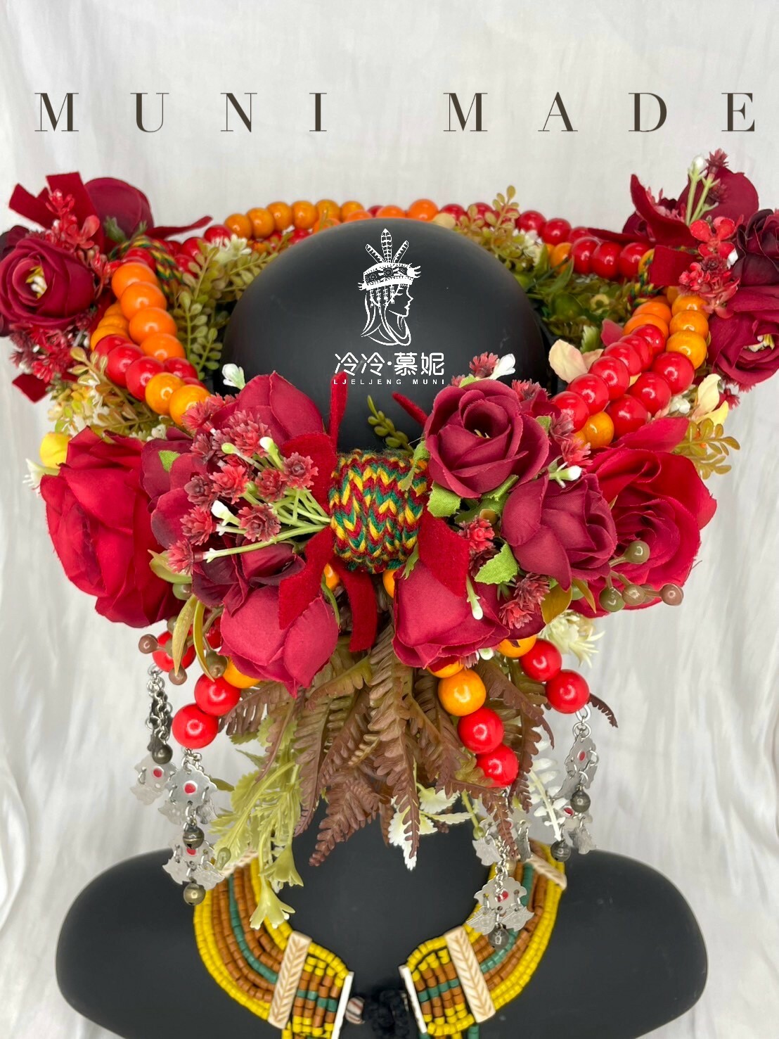 Muni-No.14木珠花環56cm