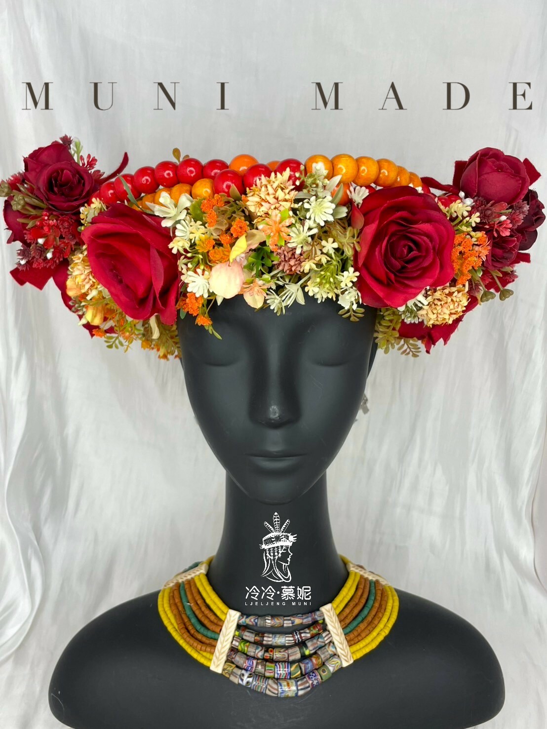 Muni-No.14木珠花環56cm