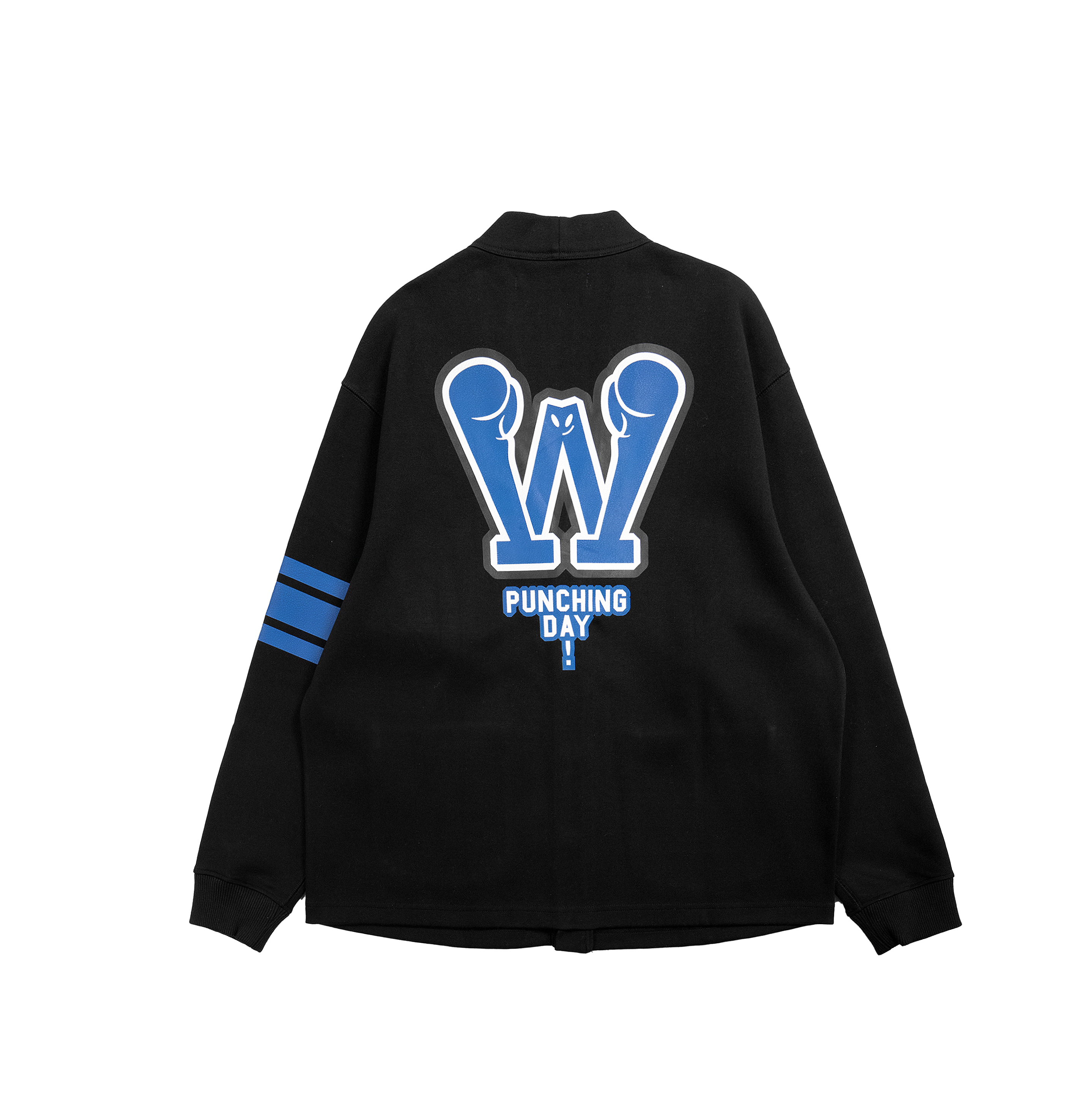 拳魂重磅印花開襟外套-霧黑