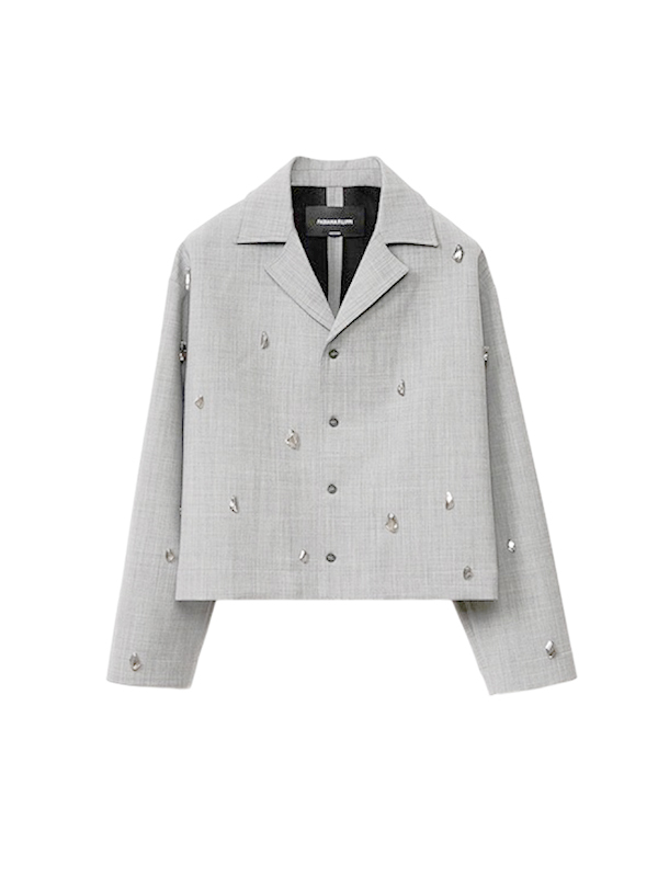 Fabiana Filippi 水晶西裝領短外套(淺灰)