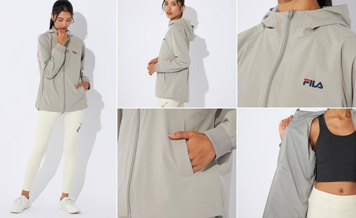 【預購】J0312905 FILA 防潑水雙層外套女裝 米色