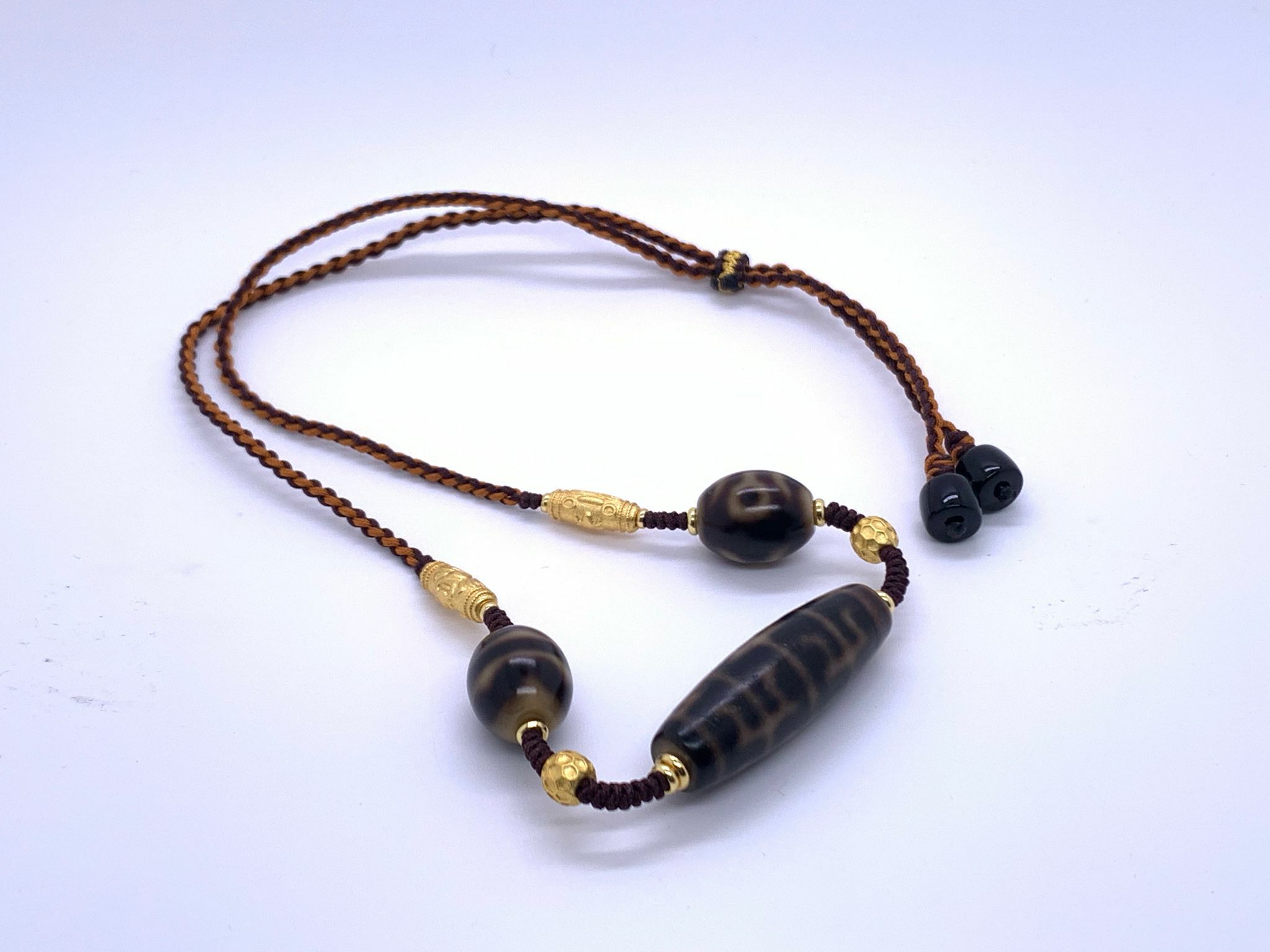 D25 - 黑金無界蓮師天珠多寶頸鏈設計款