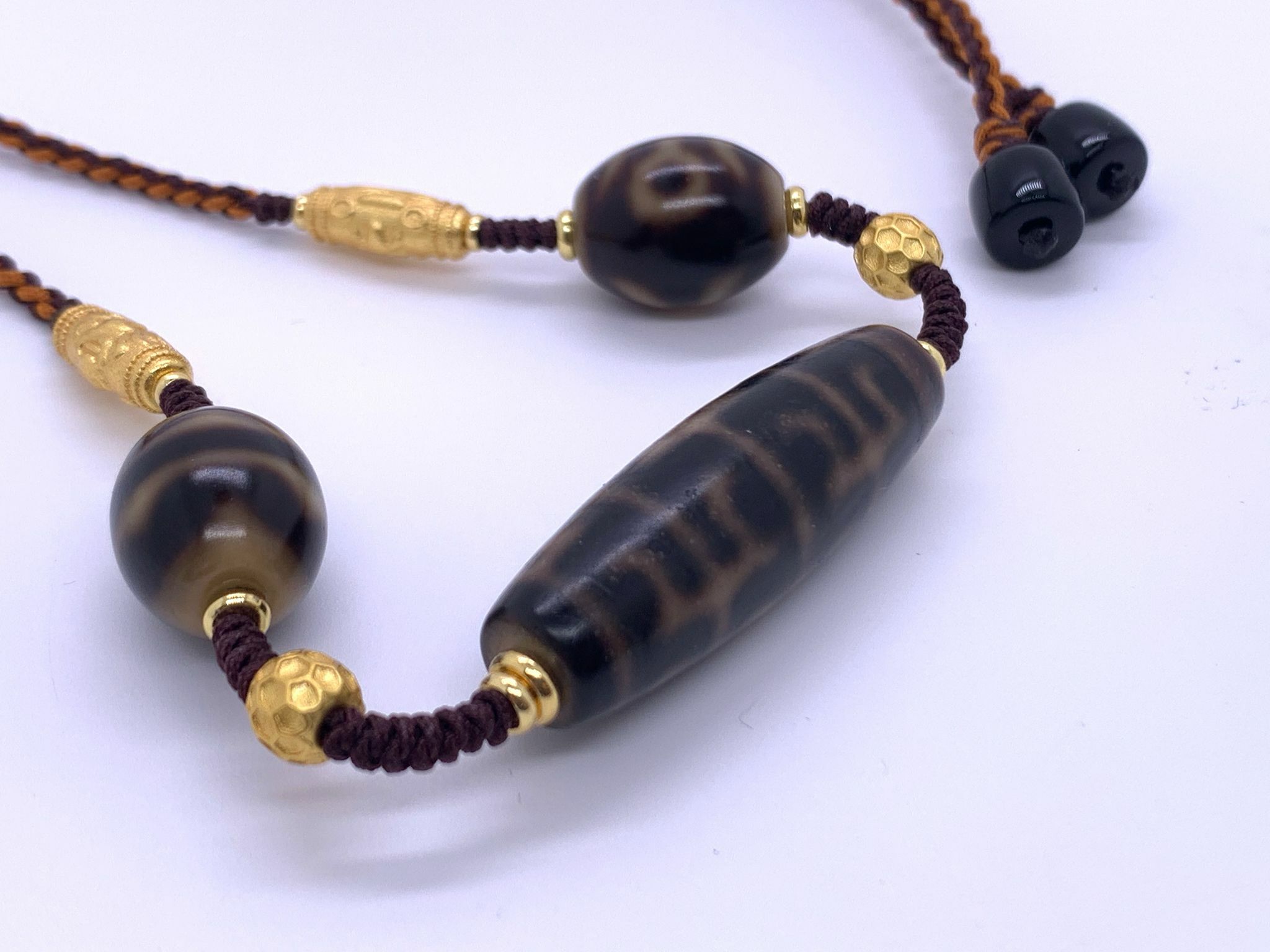 D25 - 黑金無界蓮師天珠多寶頸鏈設計款