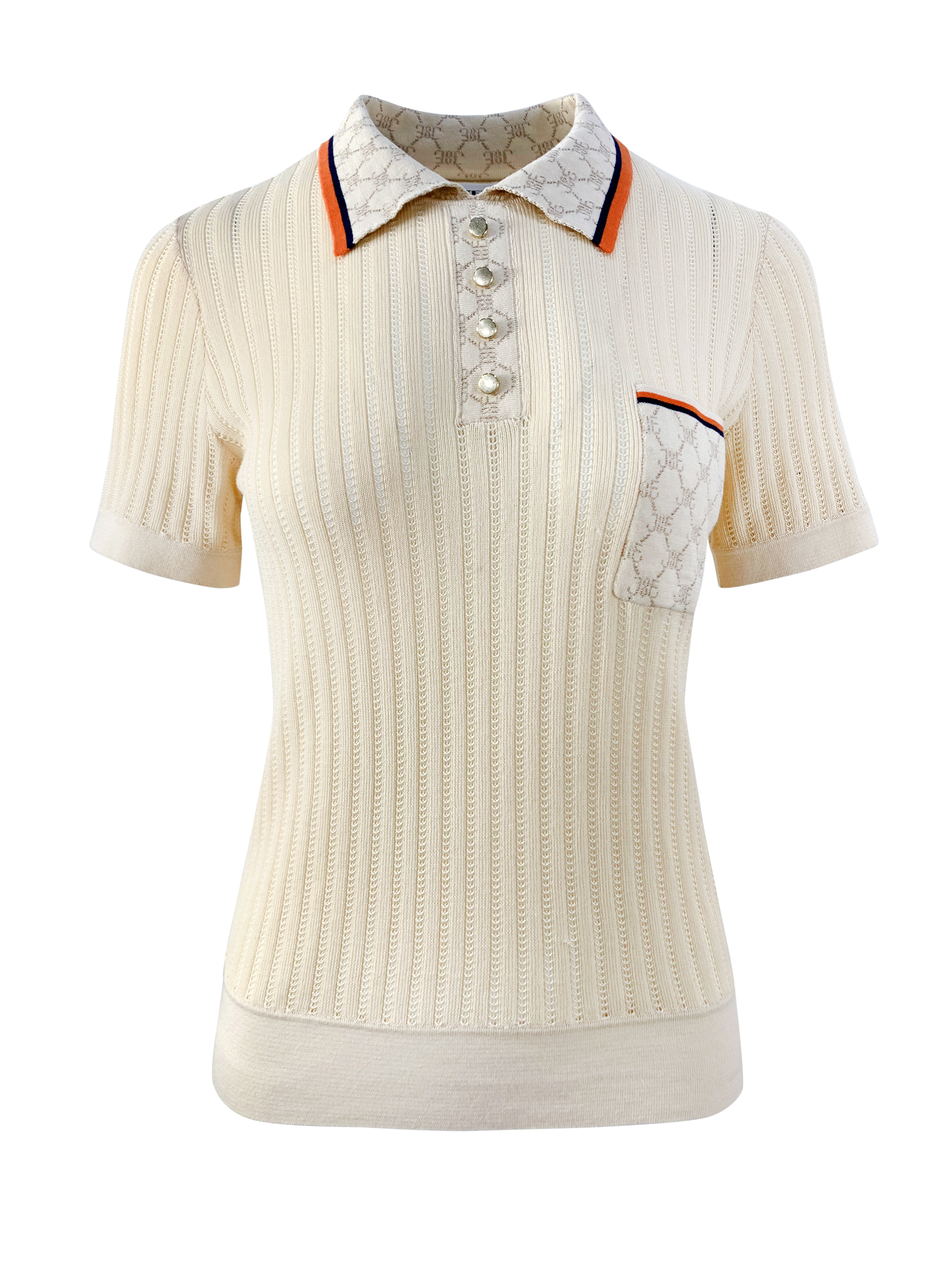 BB1EC237A1 沙丘驛站空花條紋蔥沙三色提花polo衫 (官網限定)